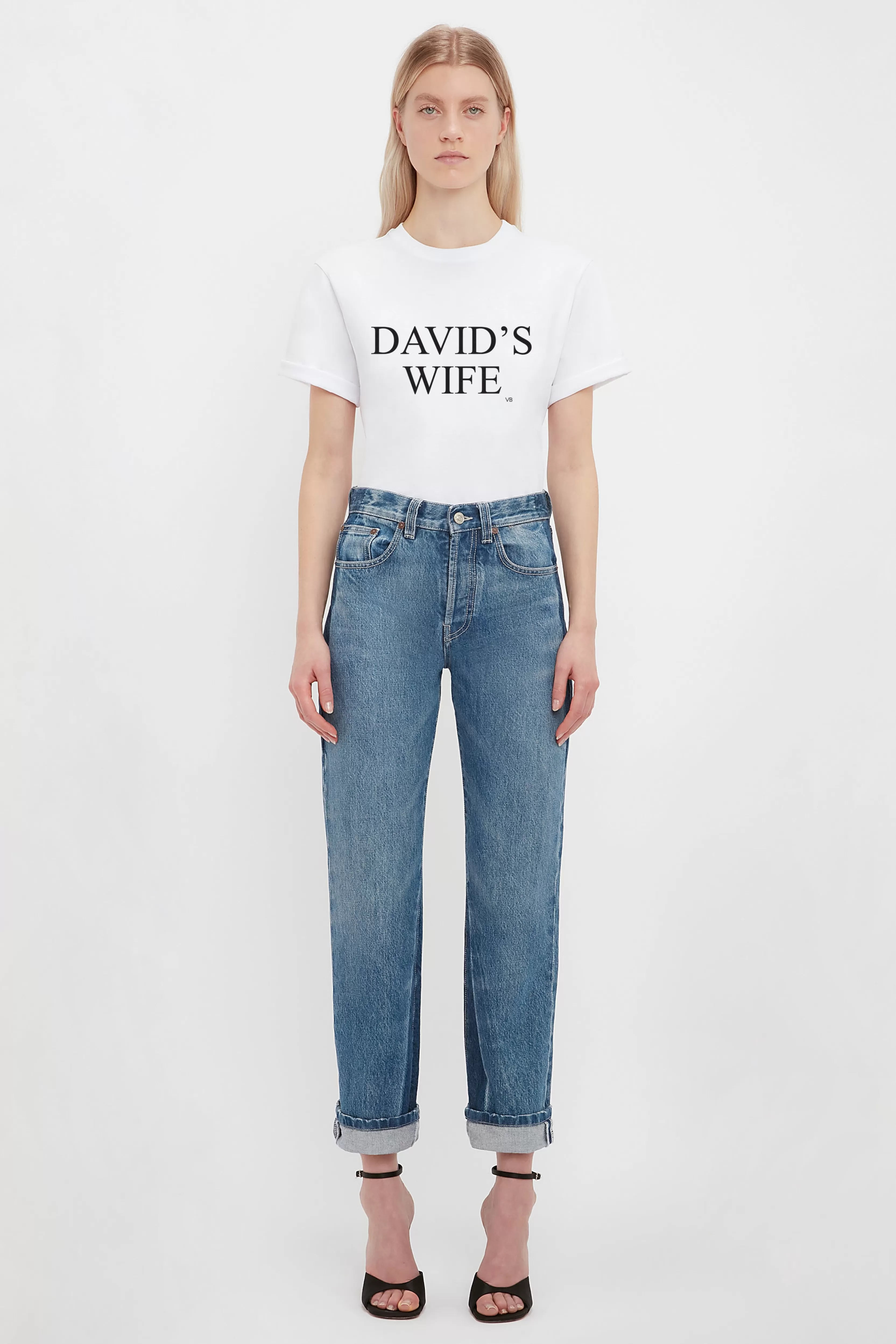 READY TO WEAR Victoria Beckham Exclusive To VB | T-Shirts & Sweatshirts | 'David's Wife' Slogan T-Shirt In White