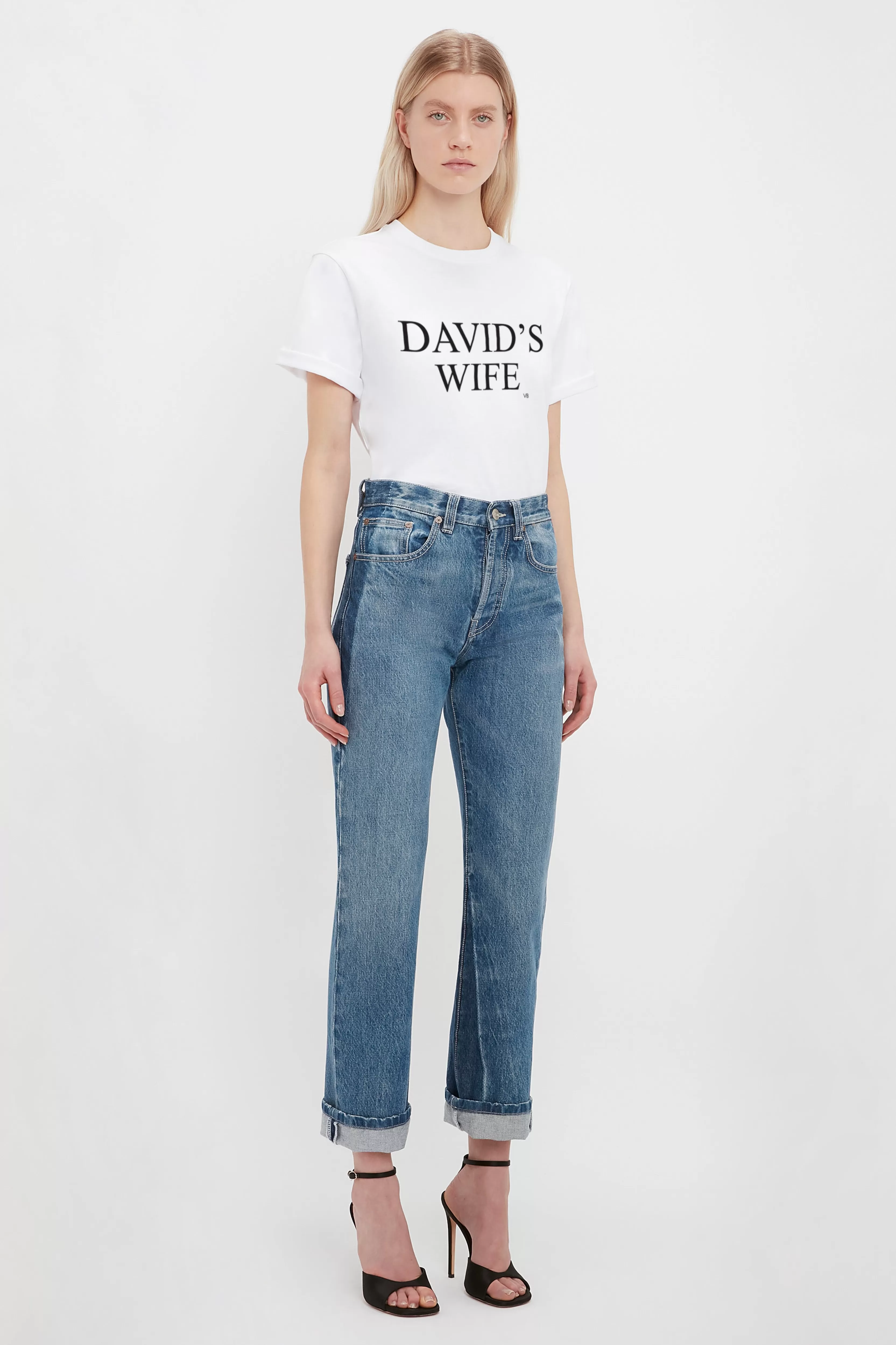 READY TO WEAR Victoria Beckham Exclusive To VB | T-Shirts & Sweatshirts | 'David's Wife' Slogan T-Shirt In White