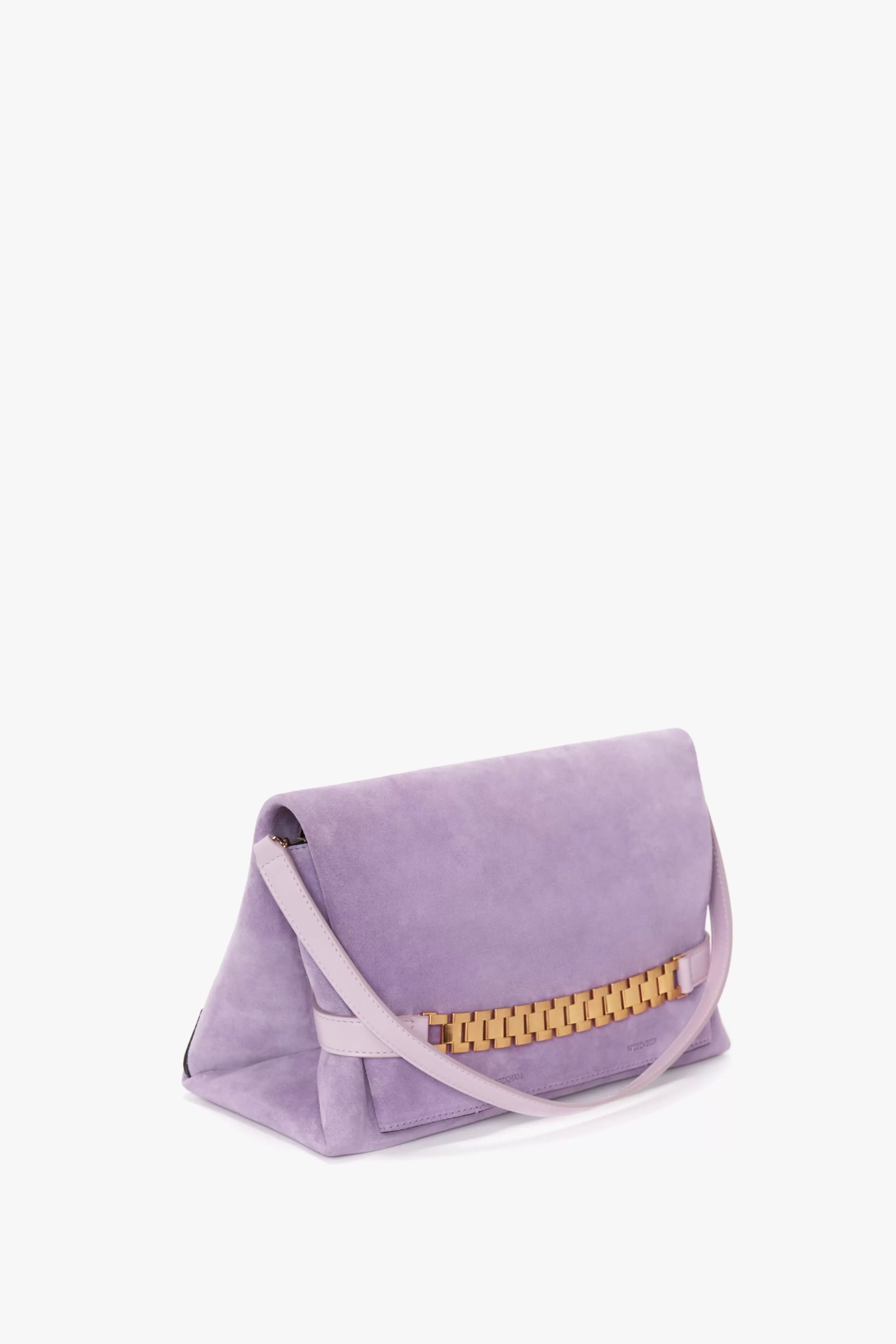 BAGS | ACCESSORIES Victoria Beckham The Chain Pouch | Bags | Chain Pouch with Strap in Lilac Suede Purple