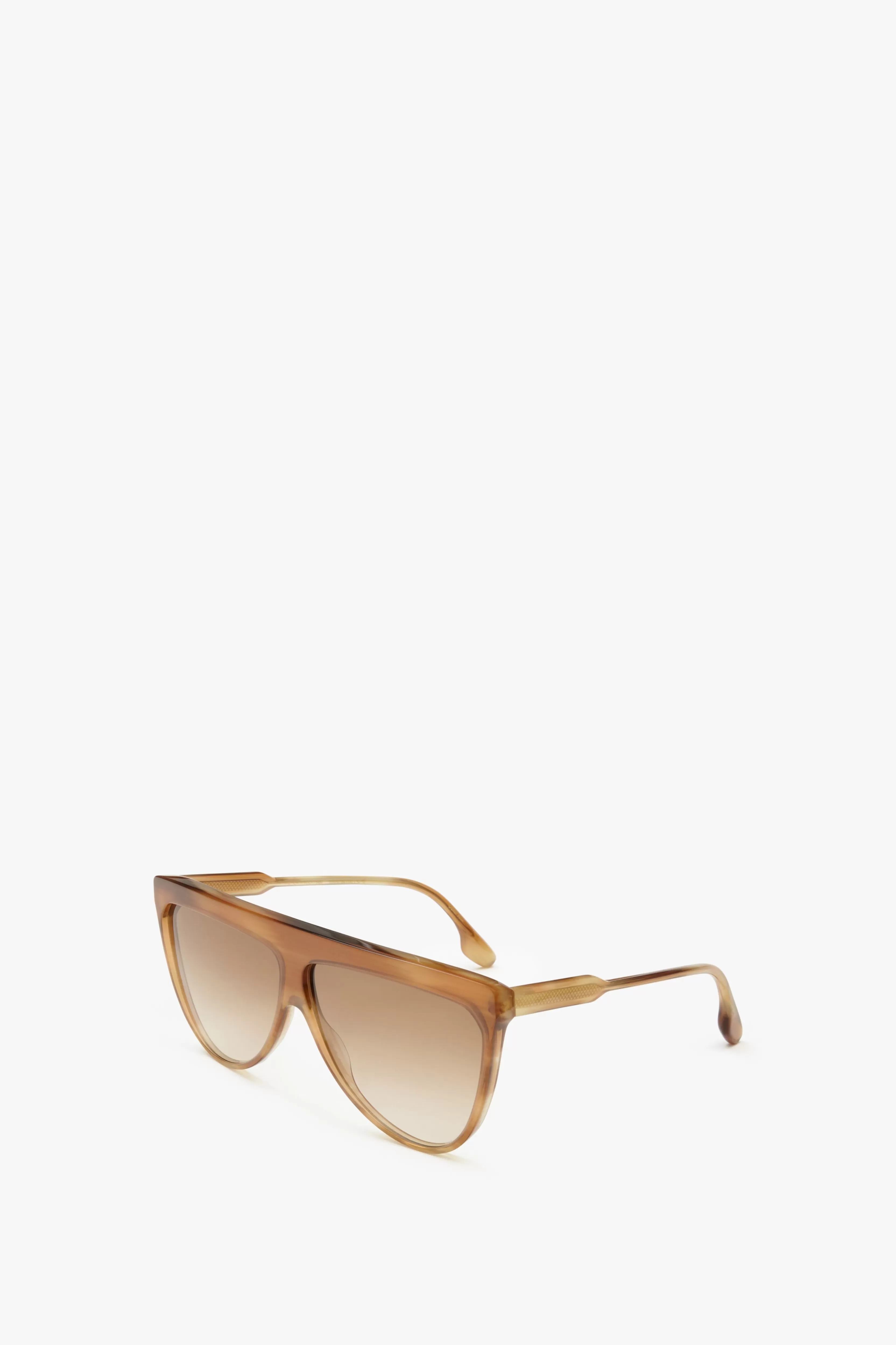 ACCESSORIES Victoria Beckham Eyewear | Classic Flat Top V Sunglasses in Honey Horn