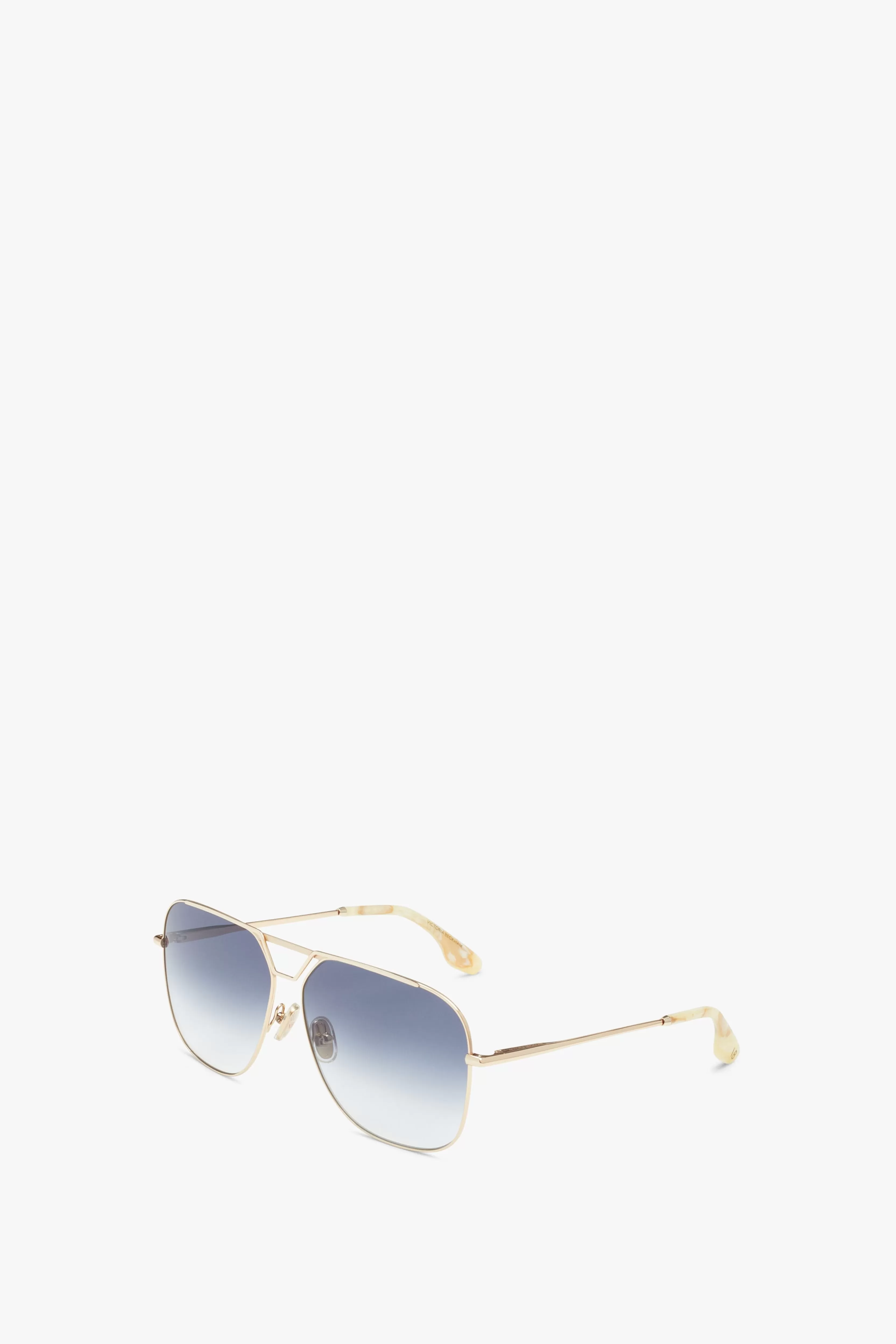 ACCESSORIES Victoria Beckham Eyewear | Classic V Metal Navigator Sunglasses In Gold Blue