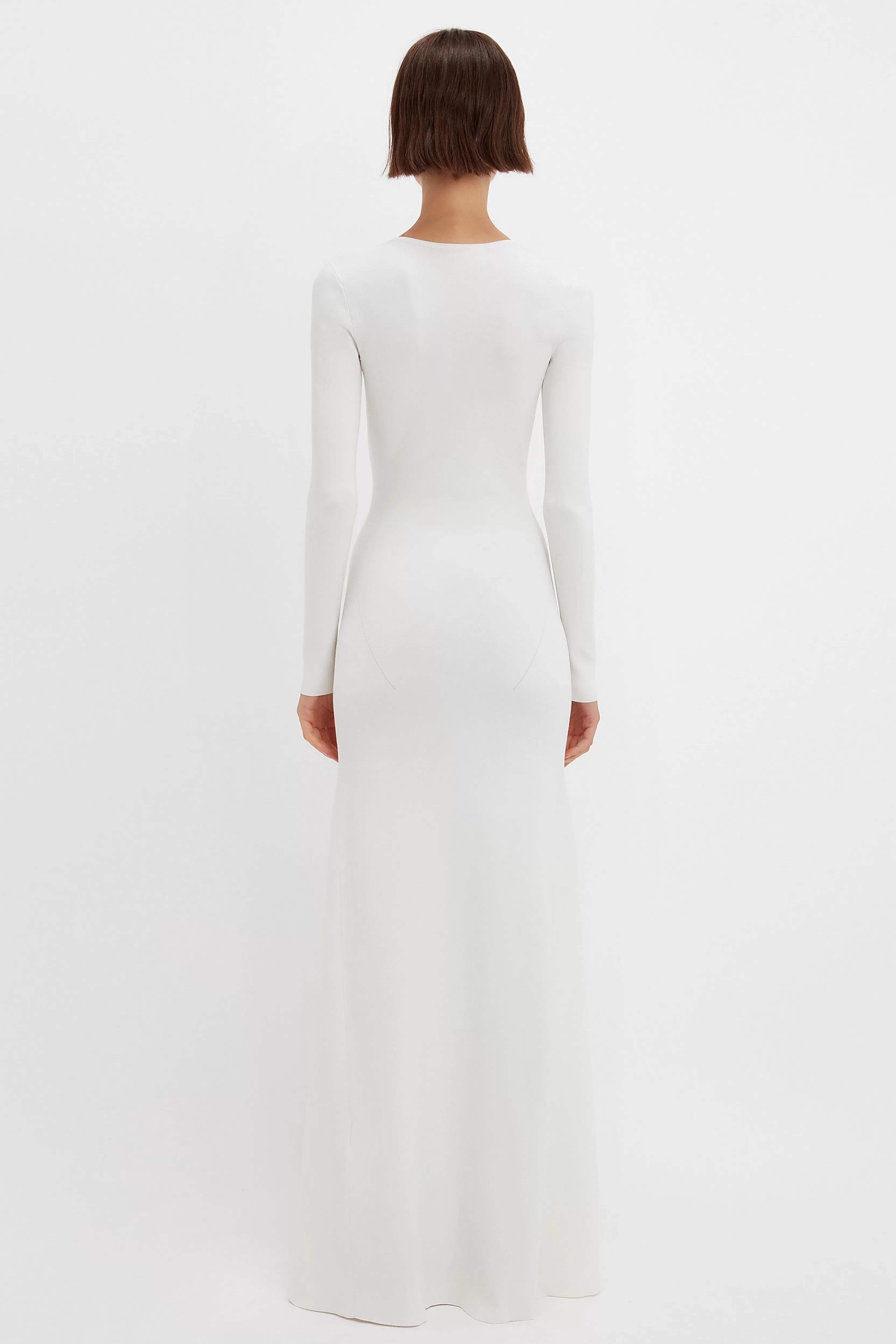 READY TO WEAR Victoria Beckham Gowns | Deep V Knitted Gown In White