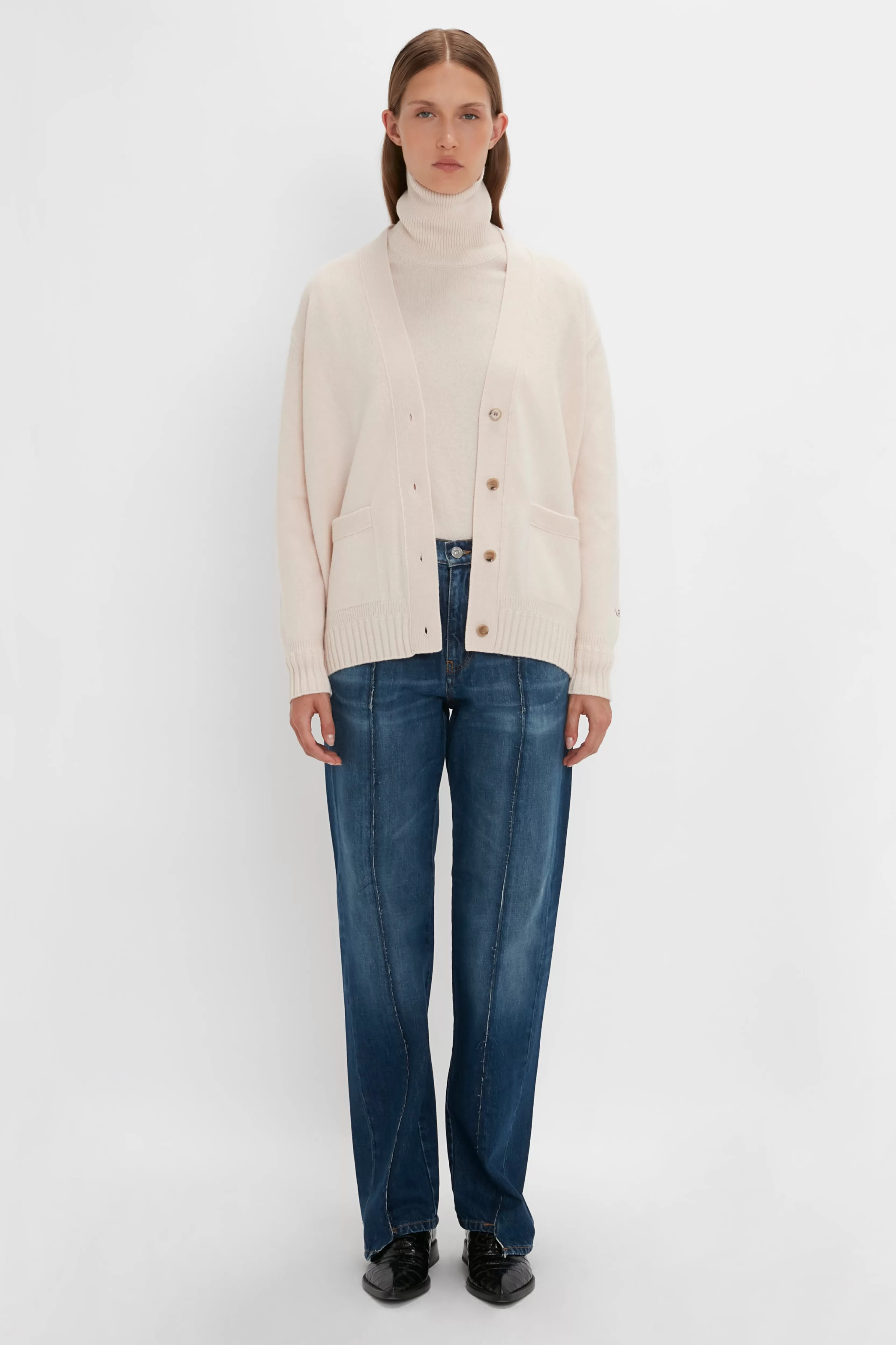 READY TO WEAR Victoria Beckham Sale | Double Layer Cardigan in Ivory Cream