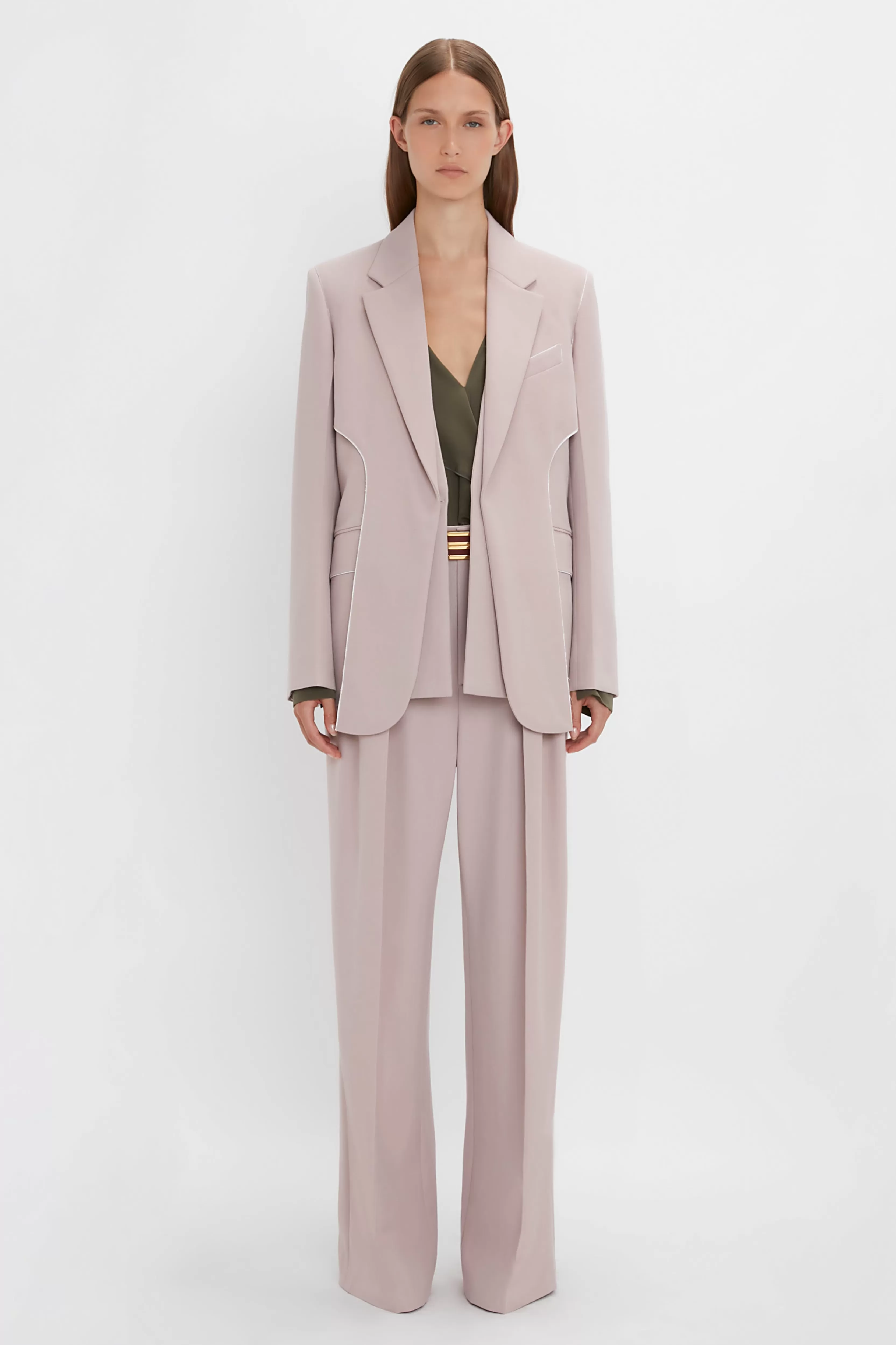 READY TO WEAR Victoria Beckham Occasionwear Edit | Jackets & Coats | Pre Spring Summer 2024 | Double Panel Front Jacket In Rose Quartz