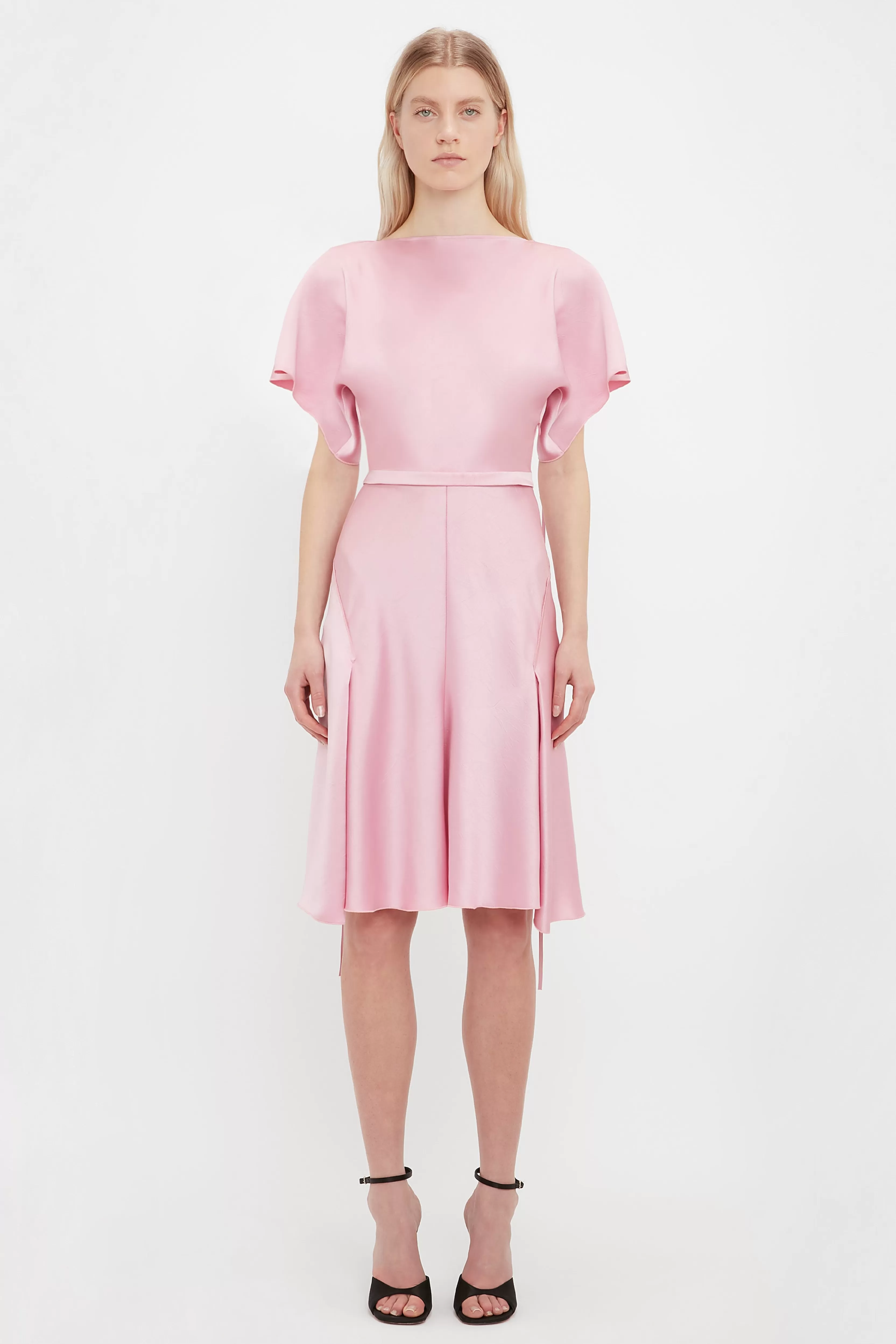 READY TO WEAR Victoria Beckham Sale | Draped Sleeve Cut Out Mini Dress In Rose Pink