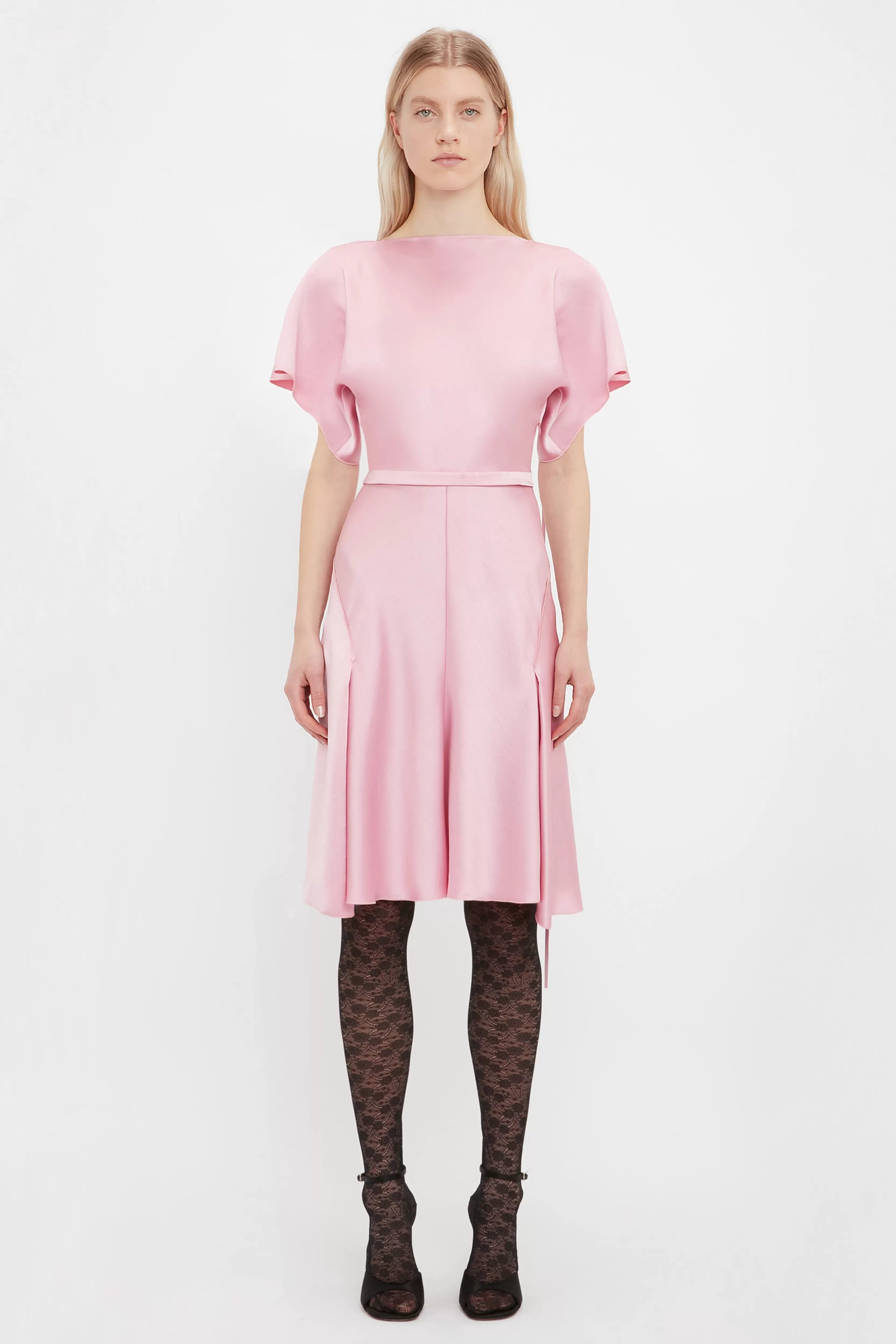 READY TO WEAR Victoria Beckham Sale | Draped Sleeve Cut Out Mini Dress In Rose Pink