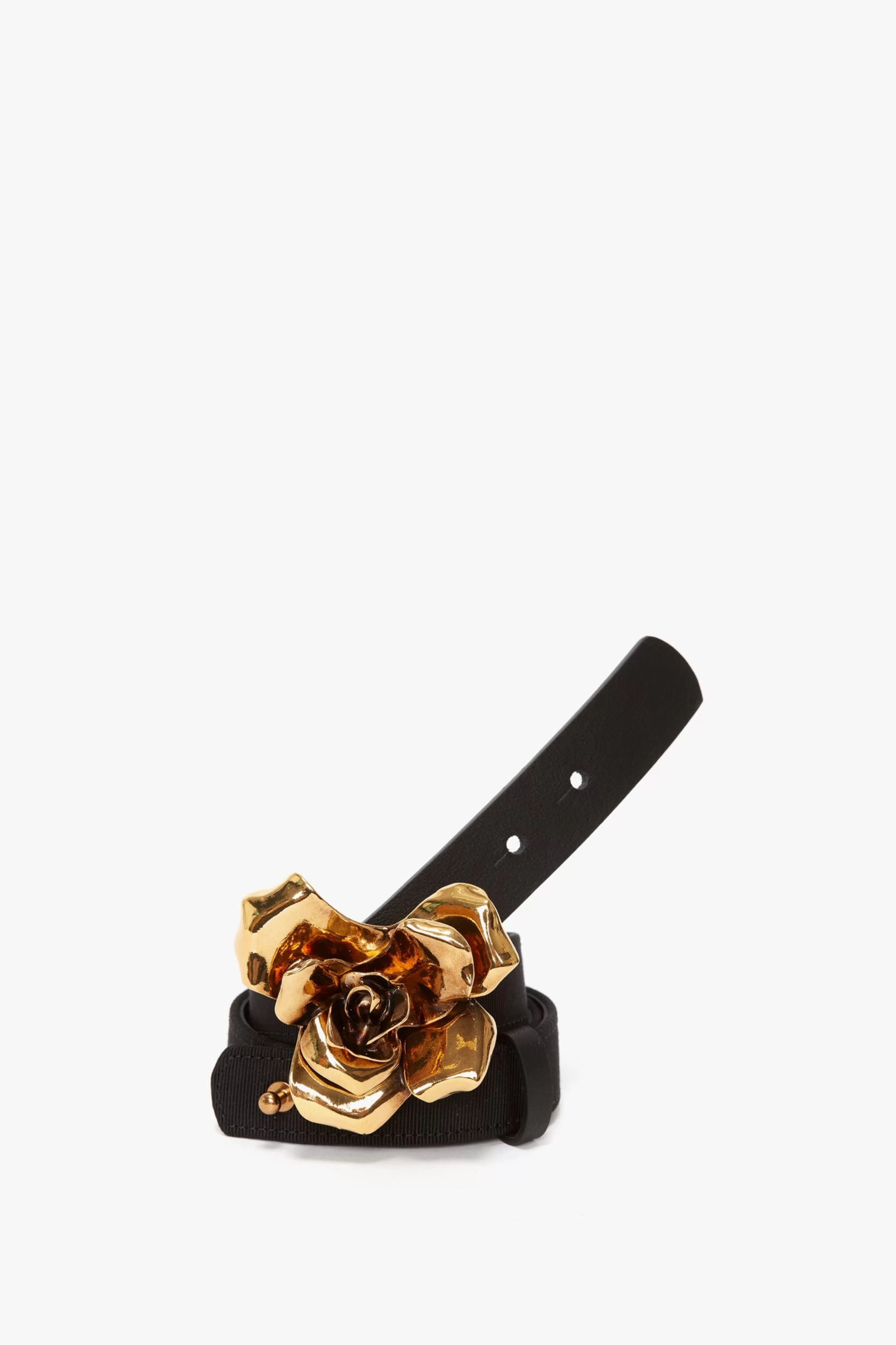 ACCESSORIES | READY TO WEAR Victoria Beckham Gifts | Belts | Exclusive To VB | Exclusive Flower Belt In Black And Gold