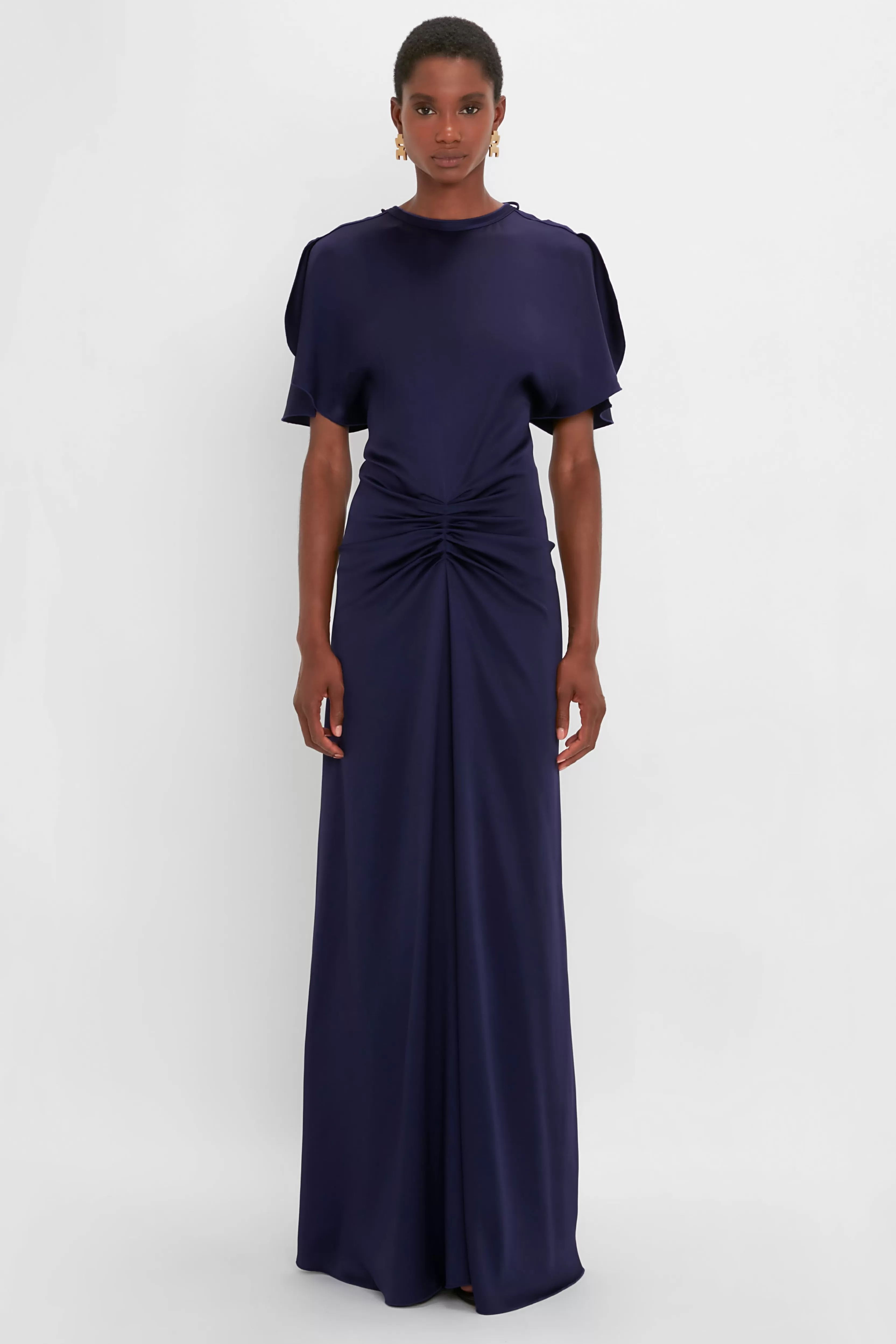 READY TO WEAR Victoria Beckham Occasionwear Edit | Exclusive To VB | Pre Spring Summer 2024 | Gowns | Dresses | Exclusive Gathered Waist Floor-Length Dress In Ultraviolet