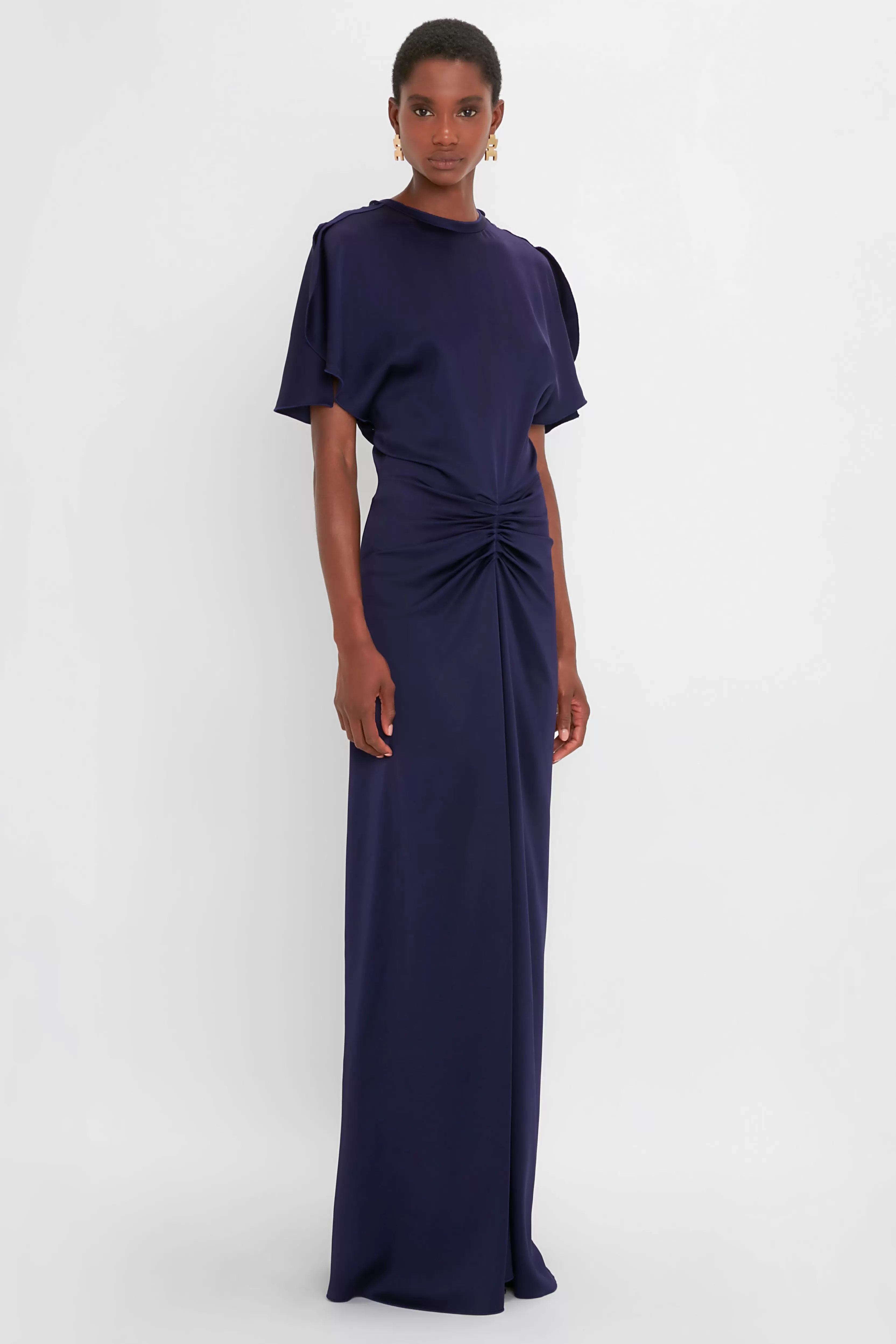 READY TO WEAR Victoria Beckham Occasionwear Edit | Exclusive To VB | Pre Spring Summer 2024 | Gowns | Dresses | Exclusive Gathered Waist Floor-Length Dress In Ultraviolet