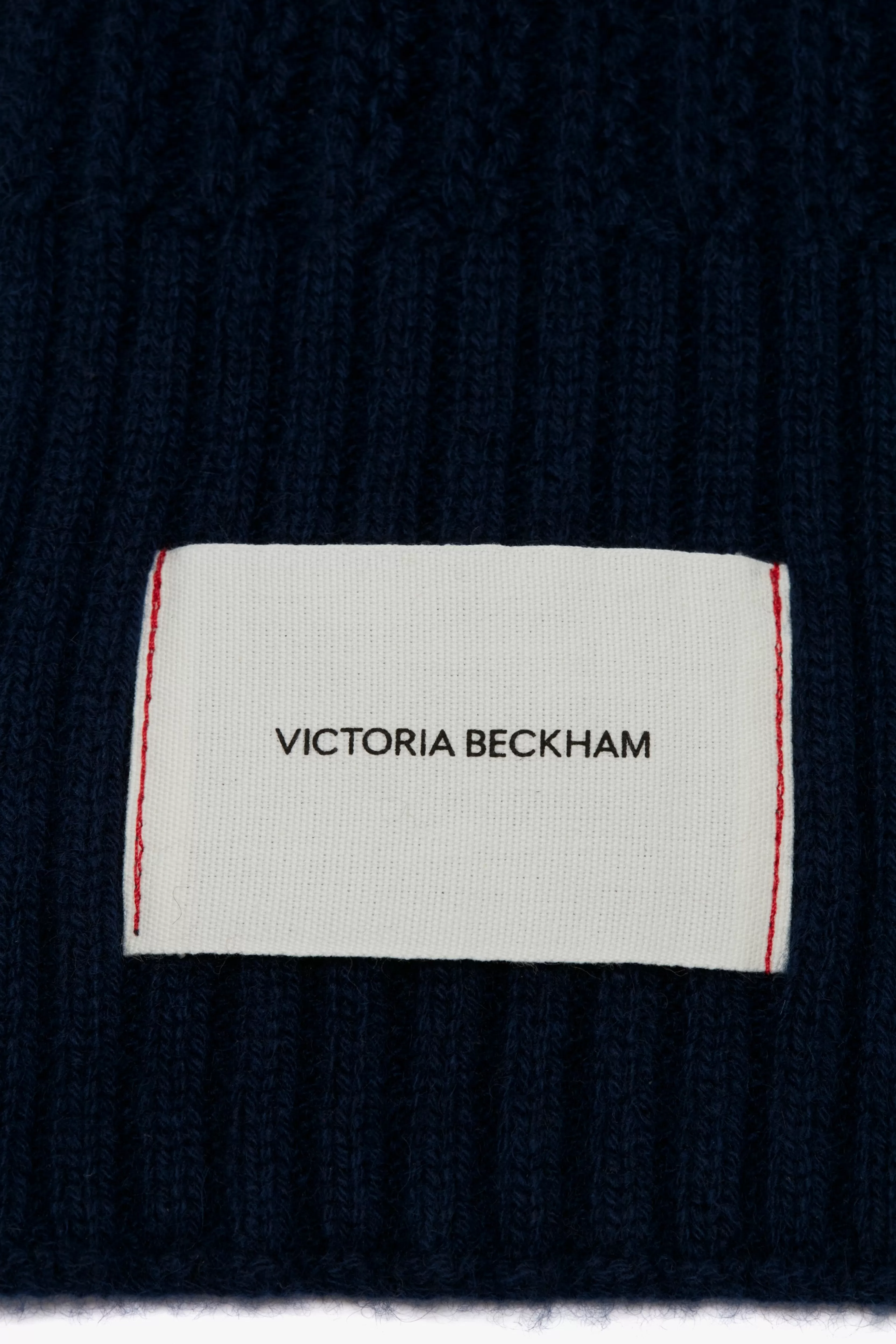 ACCESSORIES | READY TO WEAR Victoria Beckham Gifts | Exclusive To VB | Knitwear | Hats & Scarves | Exclusive Logo Patch Scarf In Navy Blue