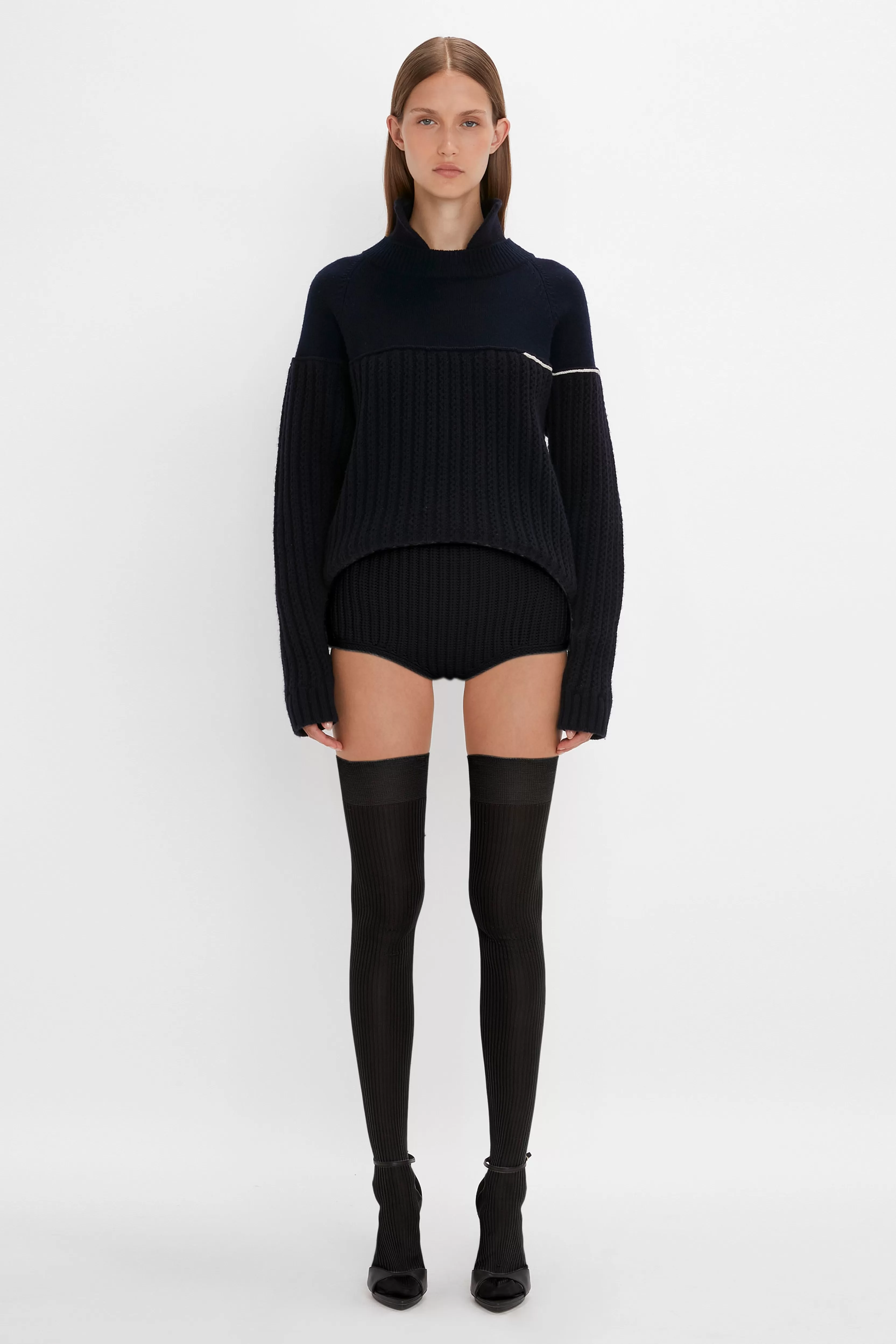 ACCESSORIES | READY TO WEAR Victoria Beckham Gifts | Exclusive To VB | Pre Spring Summer 2024 | Hosiery | Exclusive Over The Knee Socks In Black