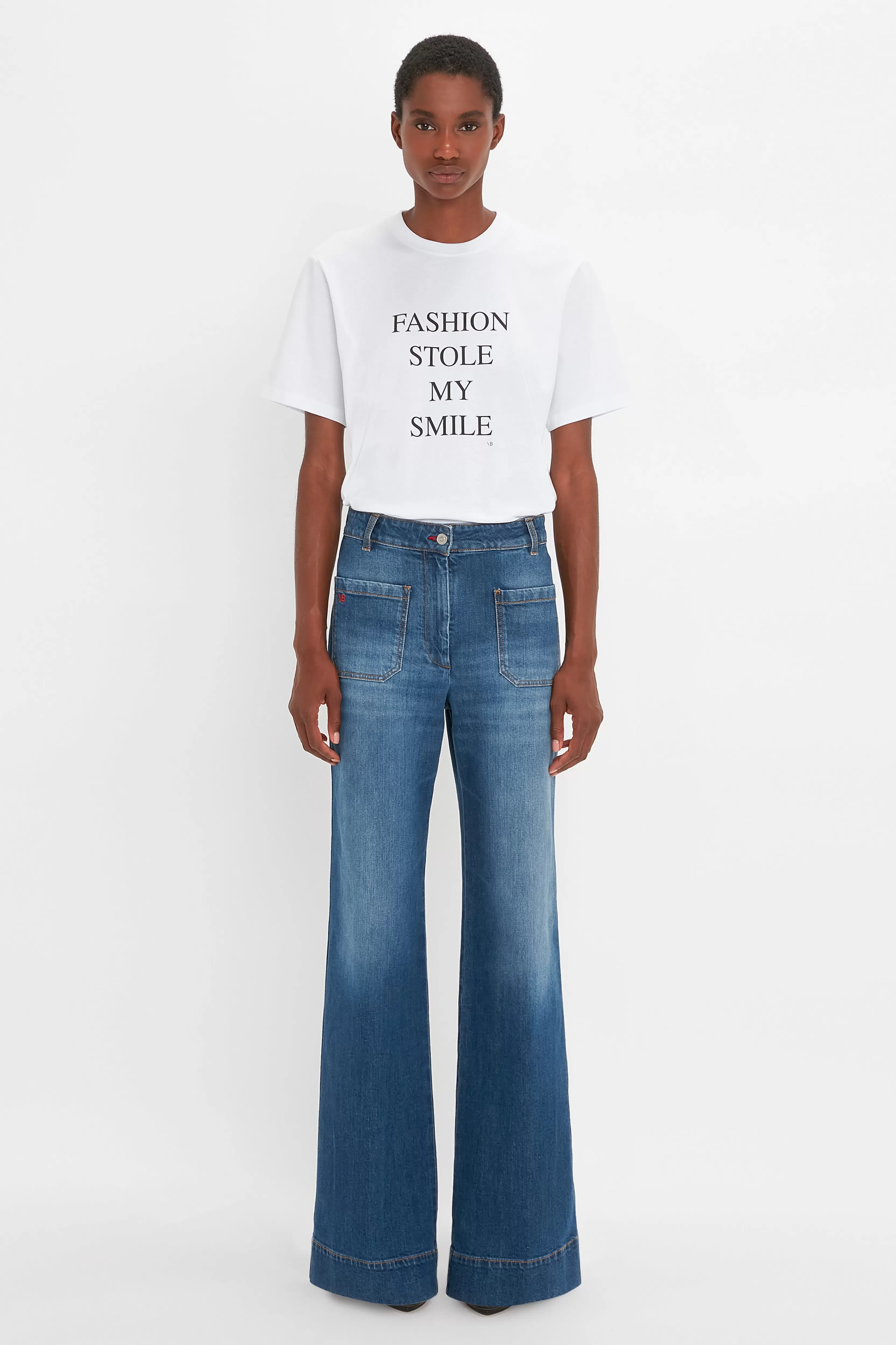 READY TO WEAR Victoria Beckham The Iconics Capsule | T-Shirts & Sweatshirts | Fashion Stole My Smile Slogan T-Shirt In White