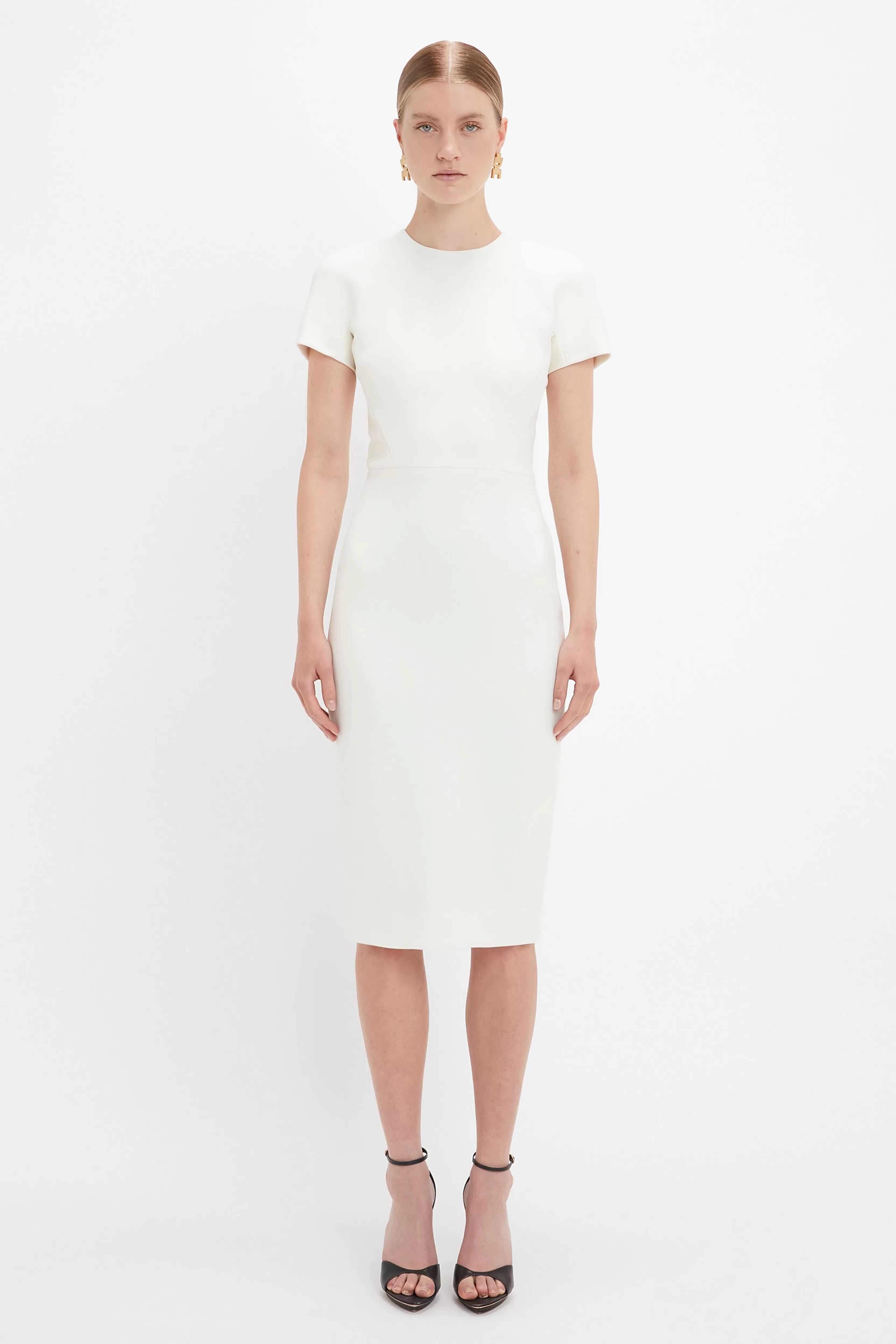 READY TO WEAR Victoria Beckham The Iconics Capsule | Dresses | Fitted T-shirt Dress In Ivory Cream