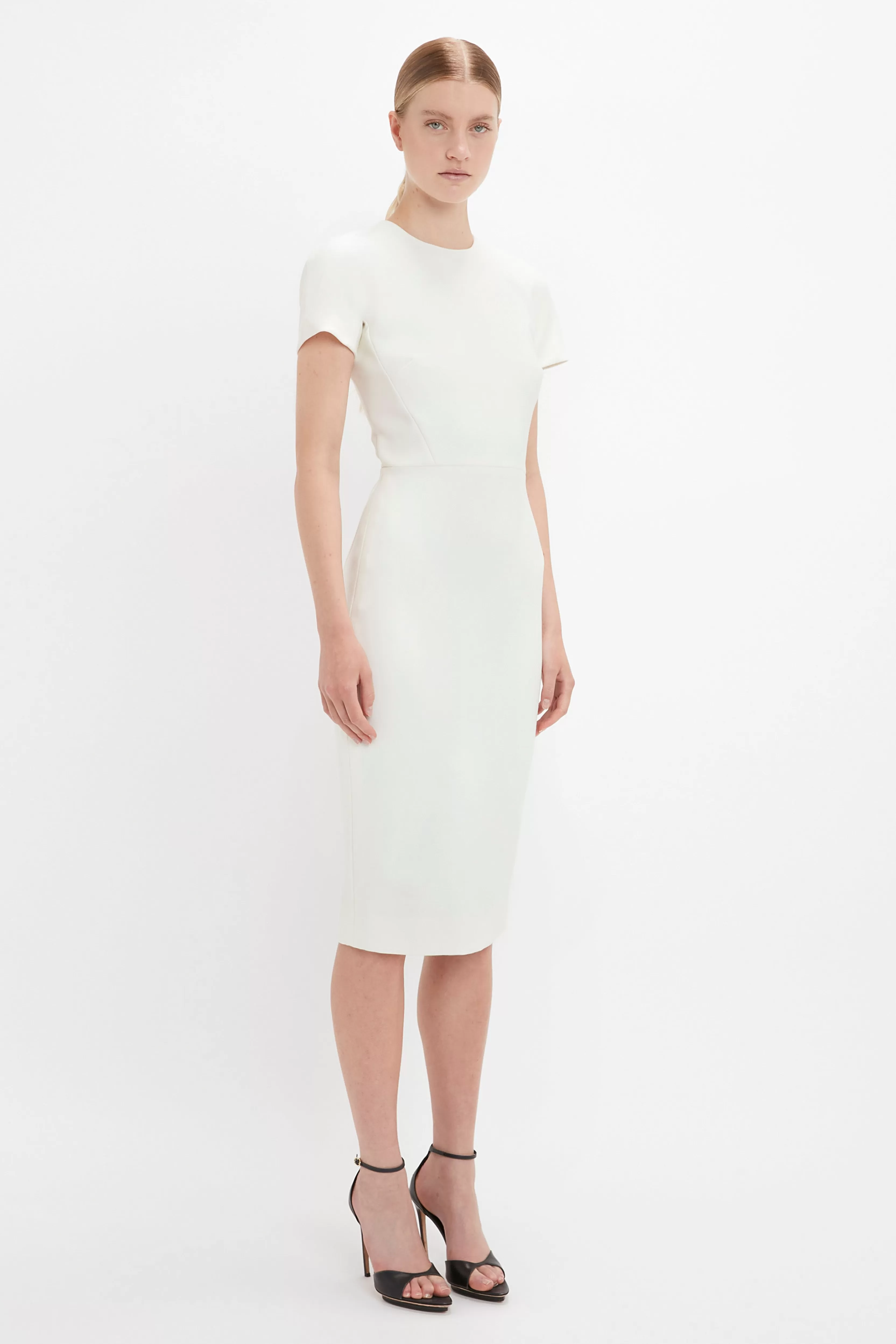 READY TO WEAR Victoria Beckham The Iconics Capsule | Dresses | Fitted T-shirt Dress In Ivory Cream