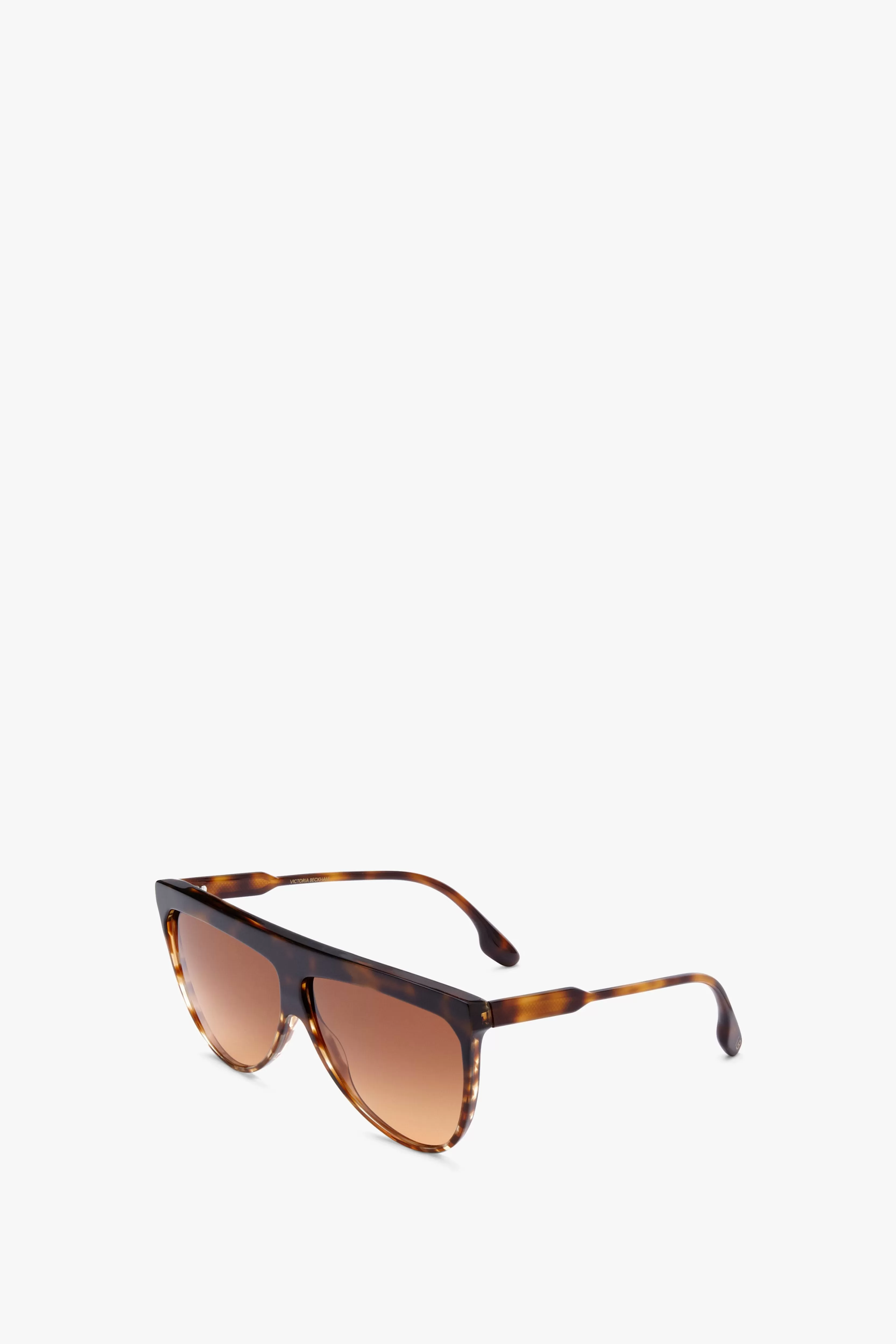 ACCESSORIES Victoria Beckham Eyewear | Flat Top V Sunglasses In Striped Dark Havana