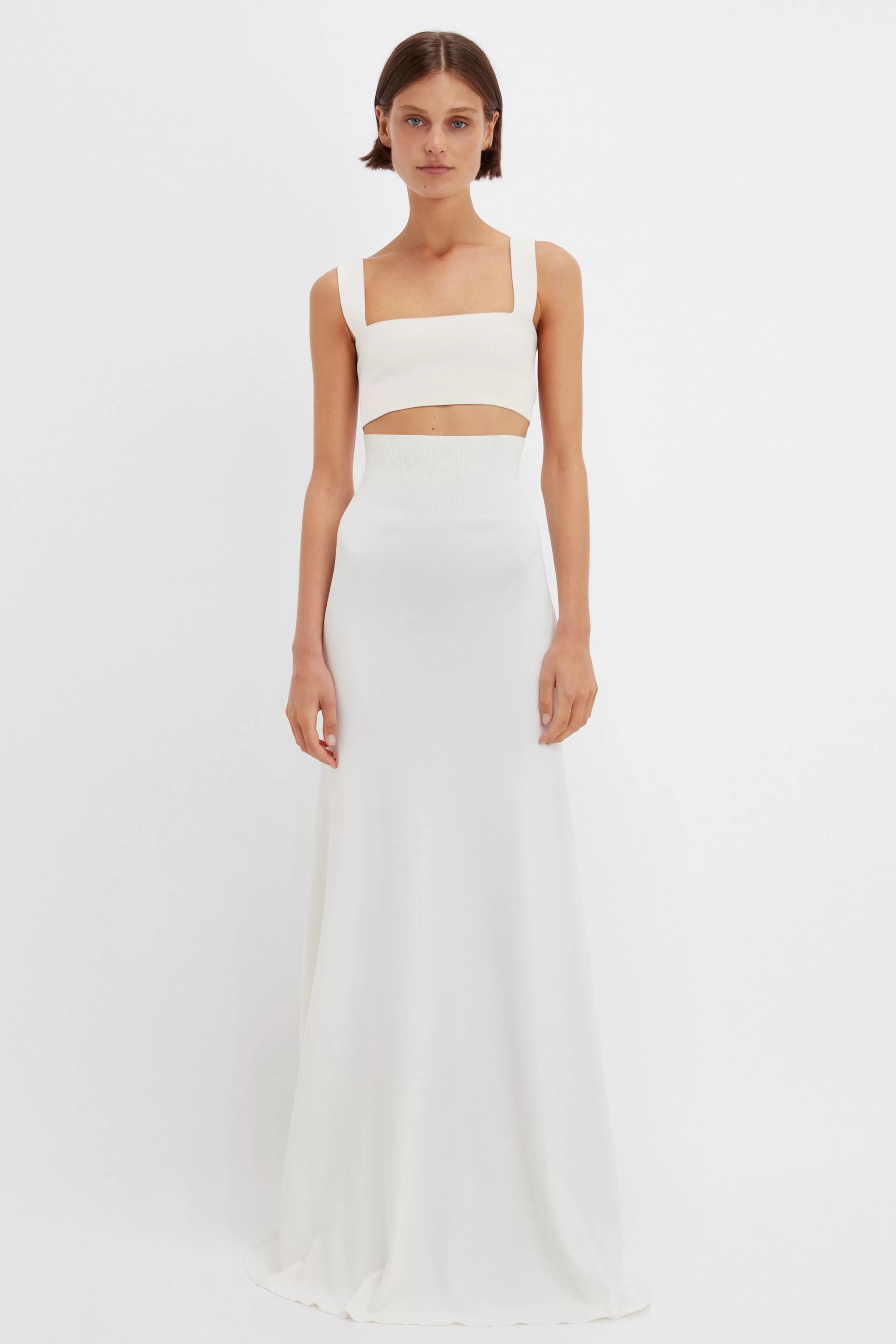 READY TO WEAR Victoria Beckham Skirts | Gowns | Floor-Length Knitted Skirt In White