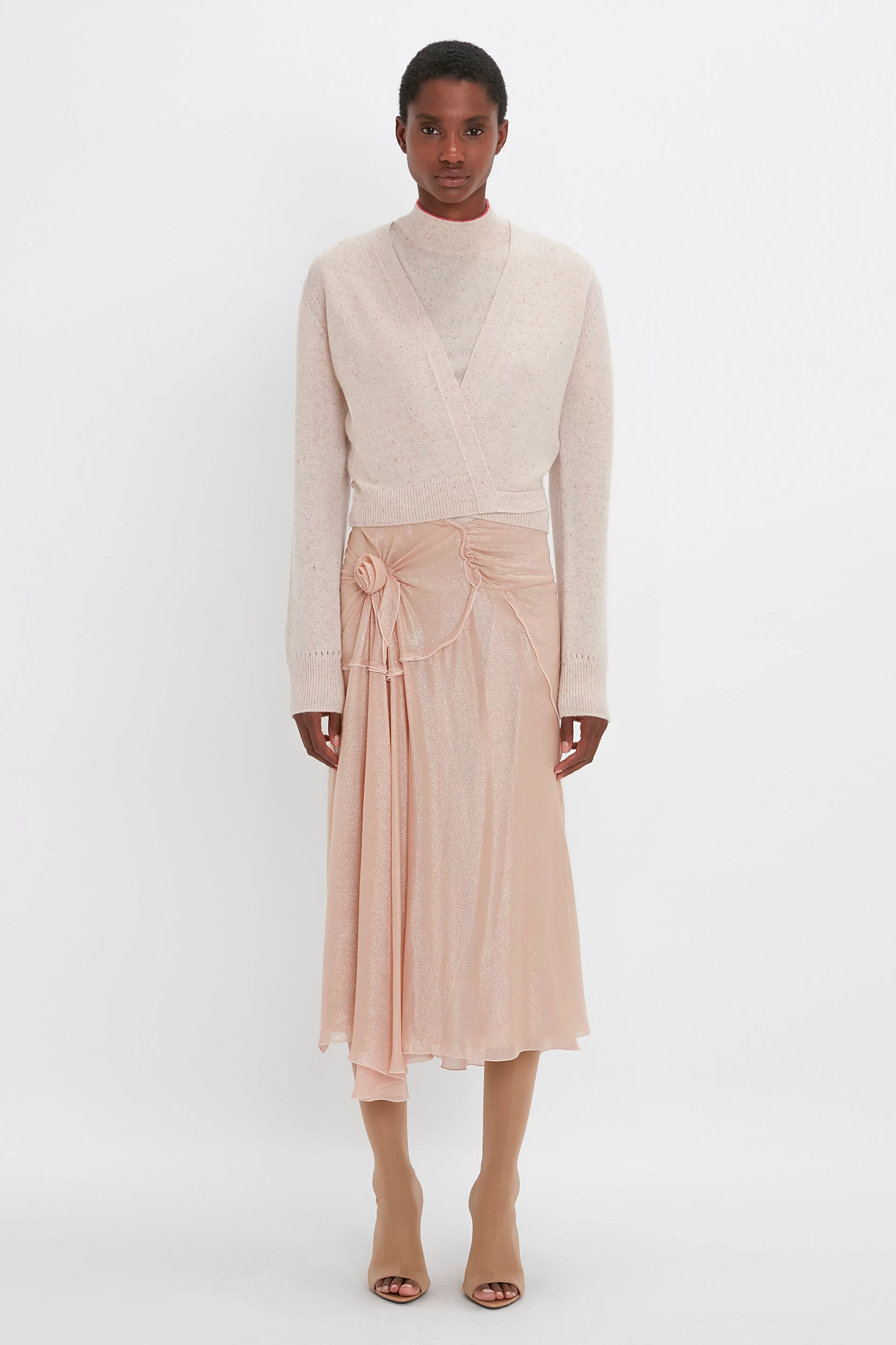 READY TO WEAR Victoria Beckham Pre Spring Summer 2024 | Skirts | Flower Detail Cami Skirt In Rosewater