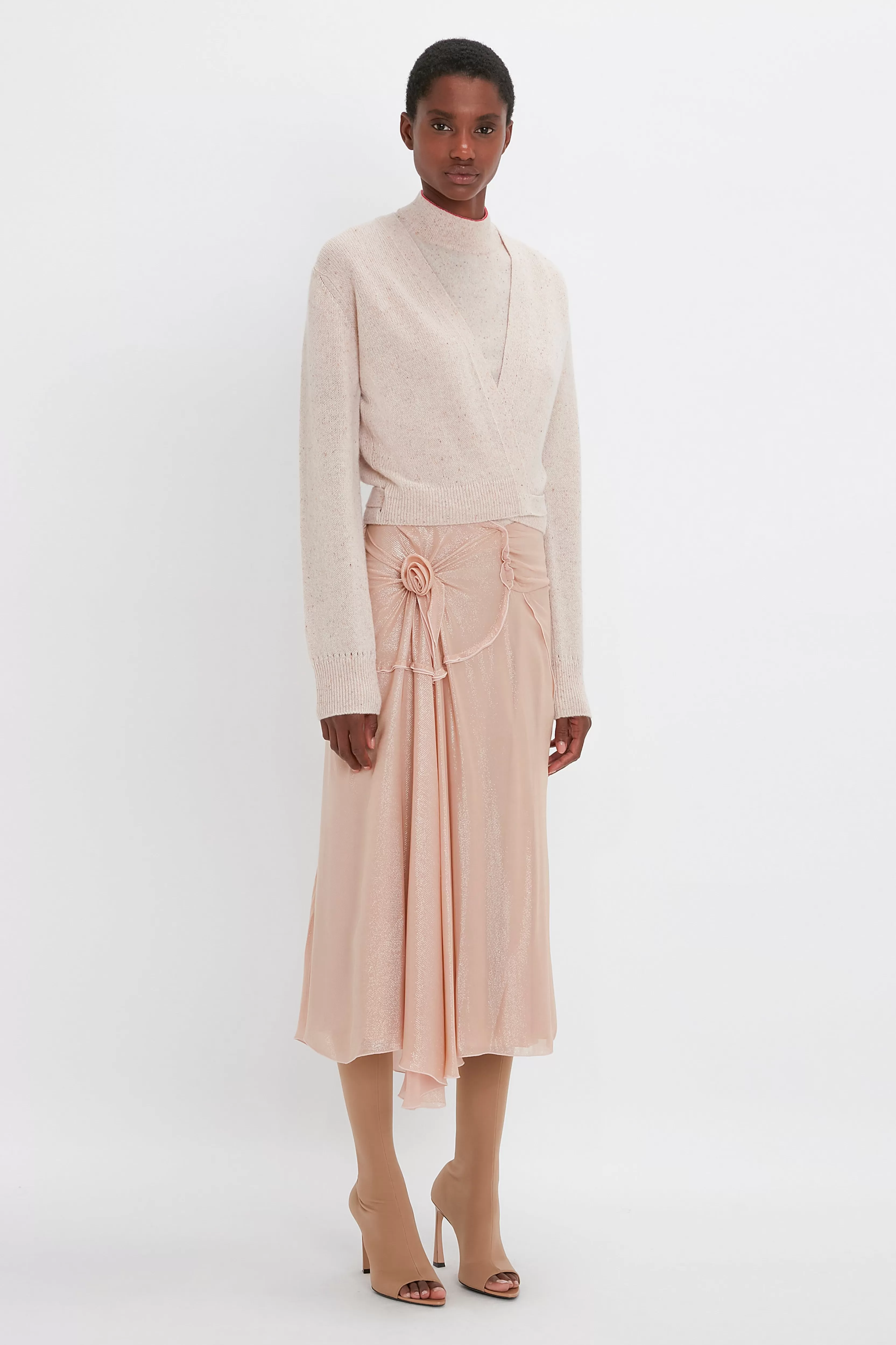 READY TO WEAR Victoria Beckham Pre Spring Summer 2024 | Skirts | Flower Detail Cami Skirt In Rosewater