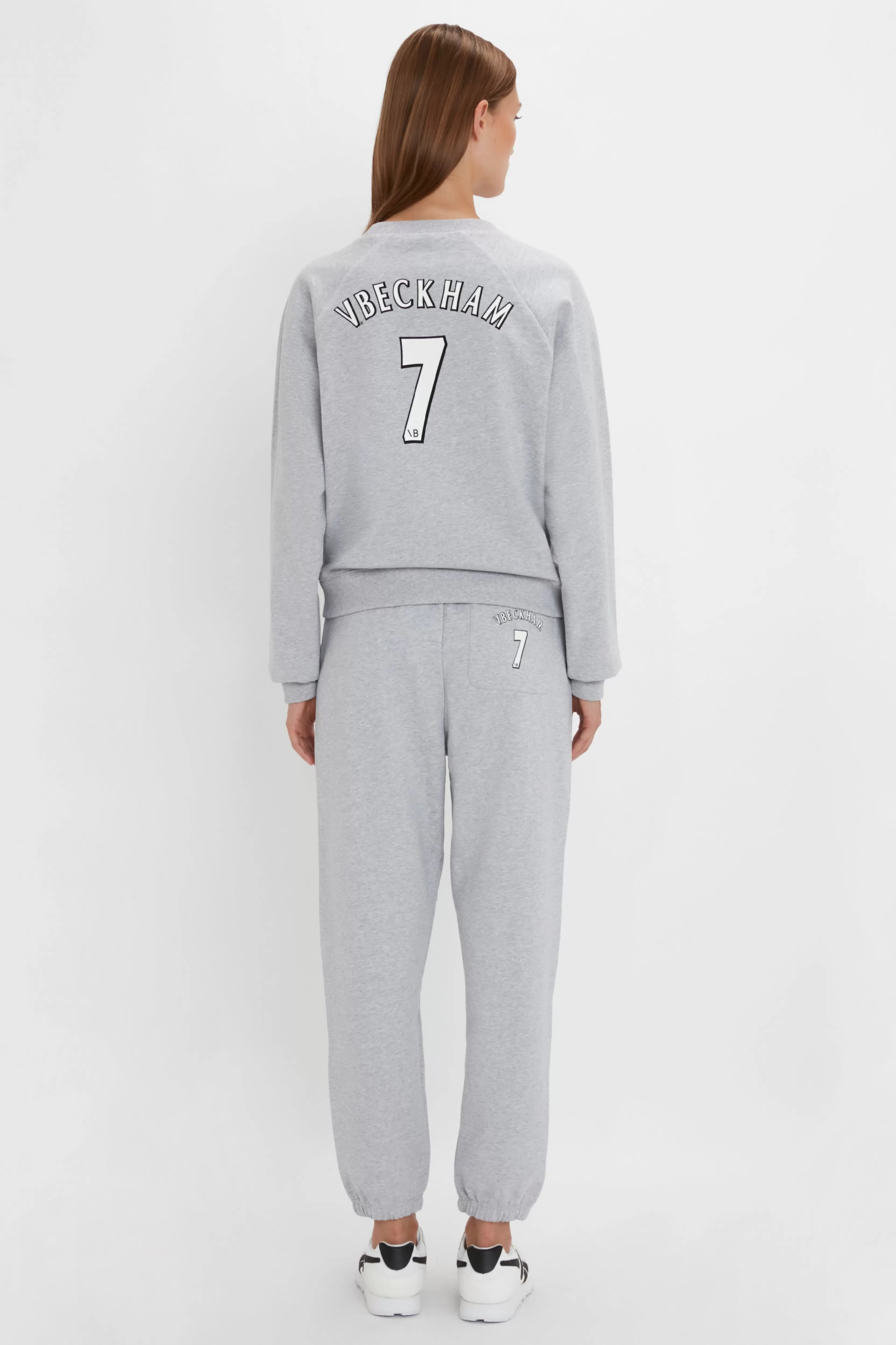 READY TO WEAR Victoria Beckham Pre Spring Summer 2024 | Trousers | Football Joggers In Grey Marl