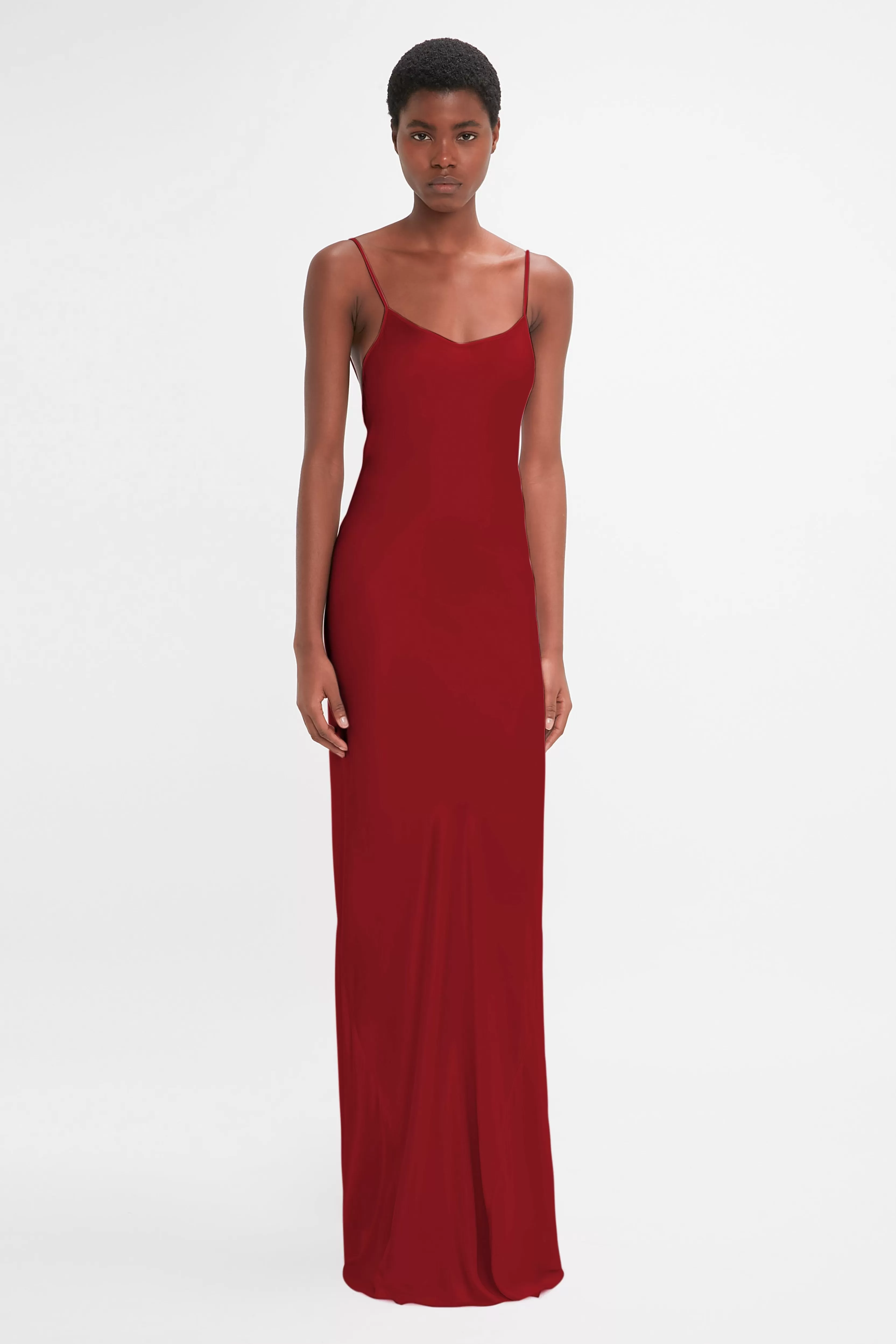 READY TO WEAR | VALENTINE'S DAY Victoria Beckham Gowns | Dresses | Eveningwear | Low Back Cami Floor-Length Dress In Poppy Red