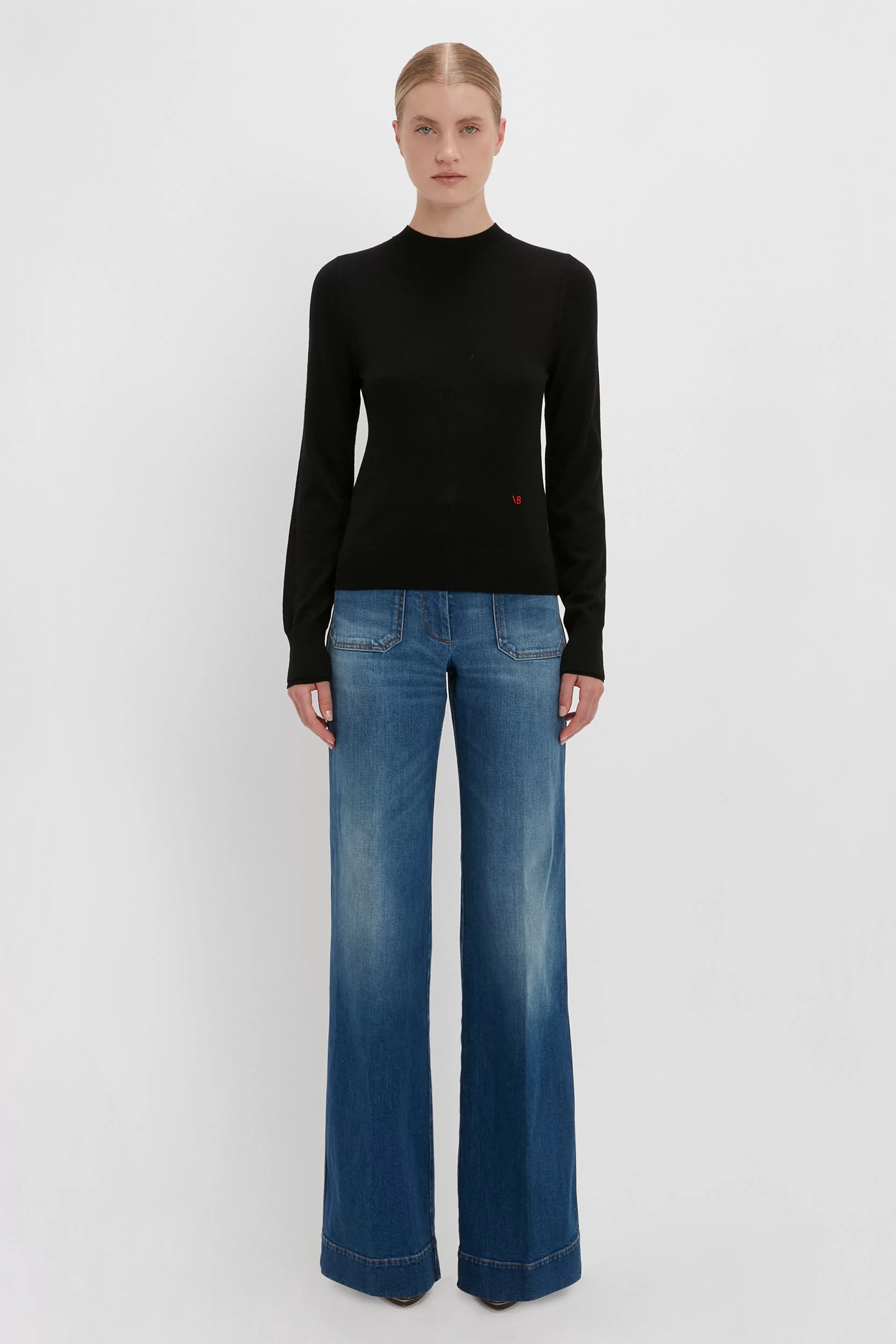 READY TO WEAR Victoria Beckham The Iconics Capsule | Knitwear | Merino Crew Jumper in Black