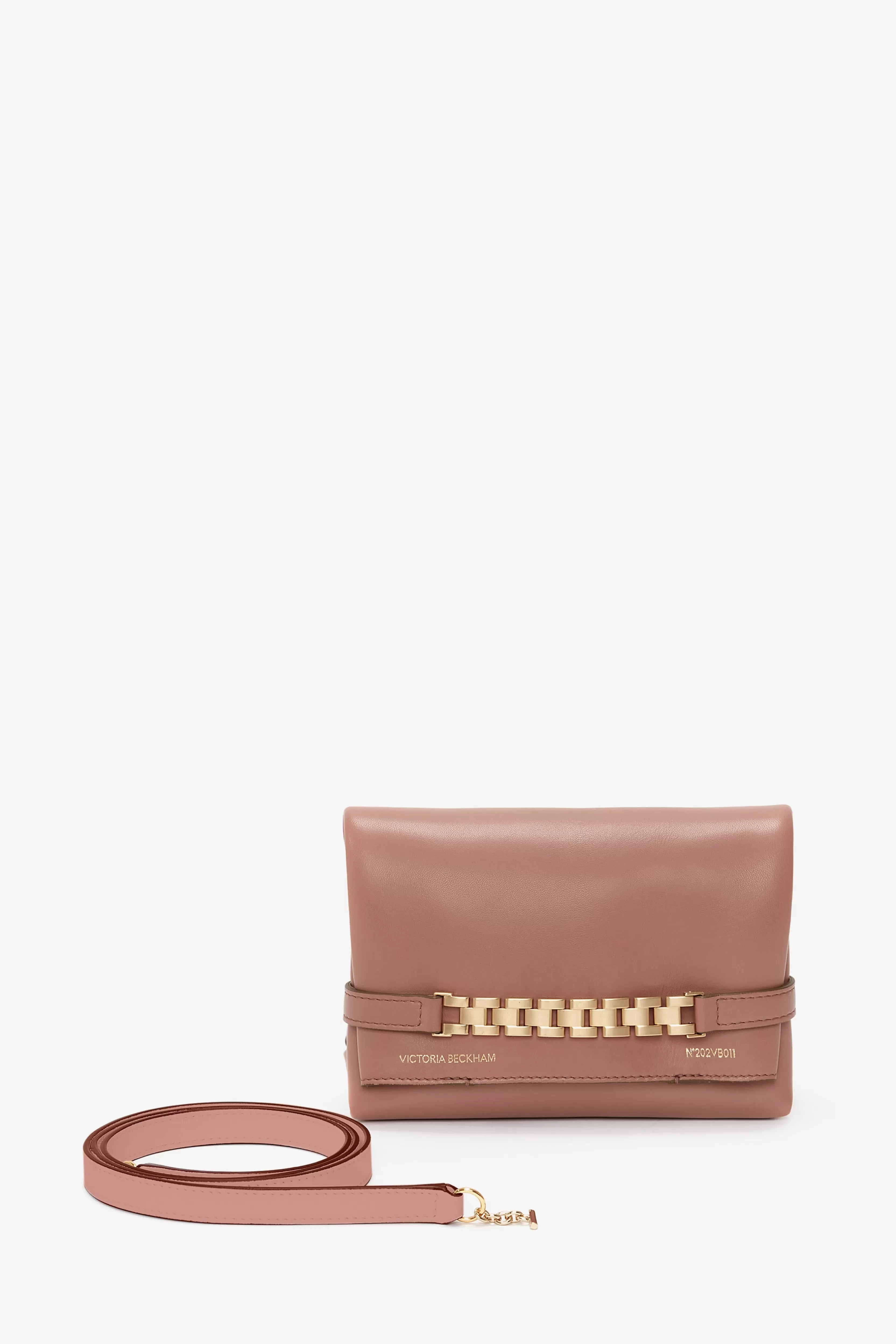 BAGS | READY TO WEAR | ACCESSORIES Victoria Beckham The Chain Pouch | Shoulder Bags | The Victoria Edit | Bags | Mini Chain Pouch With Long Strap In Truffle Leather Brown