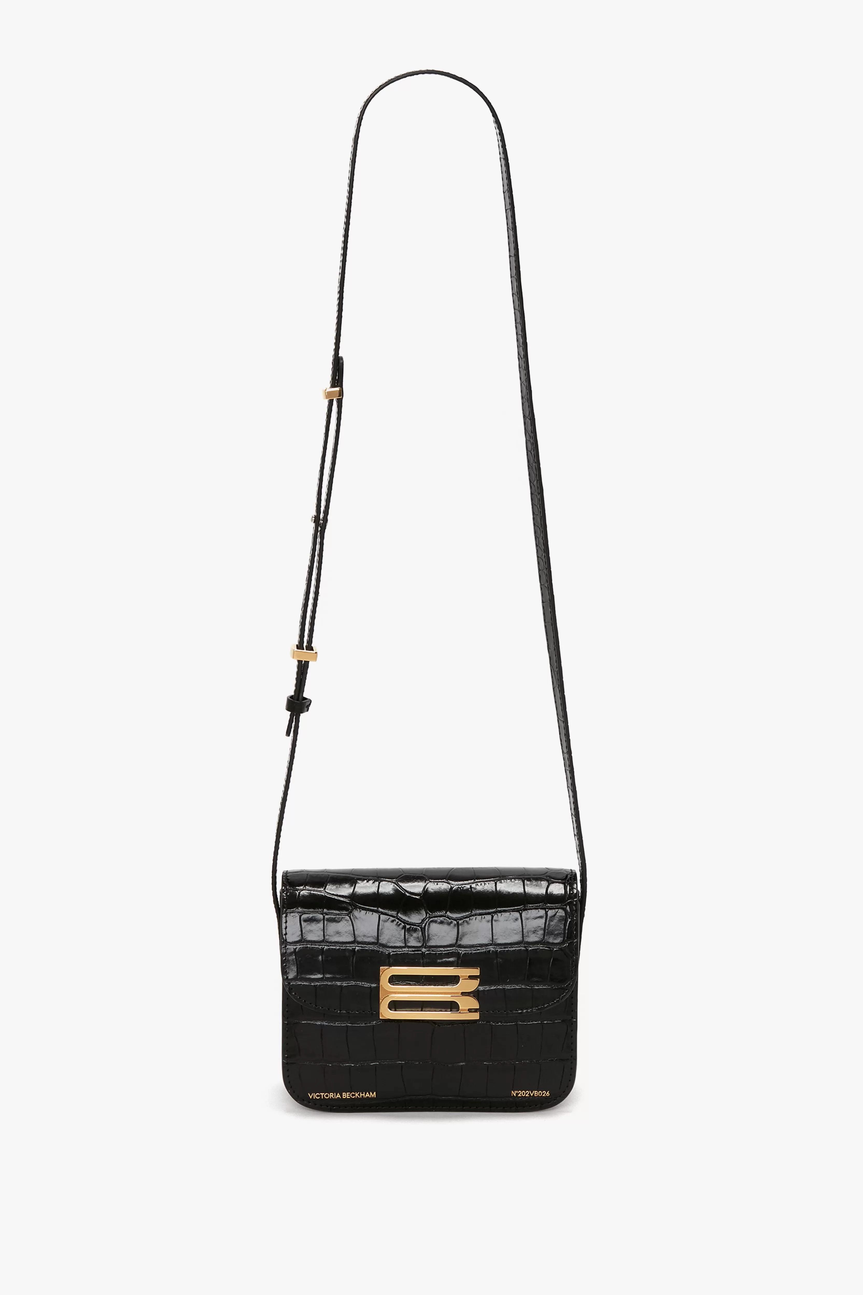 BAGS | ACCESSORIES Victoria Beckham Shoulder Bags | Bags | Mini Frame Shoulder Bag In Black Croc-Effect Leather