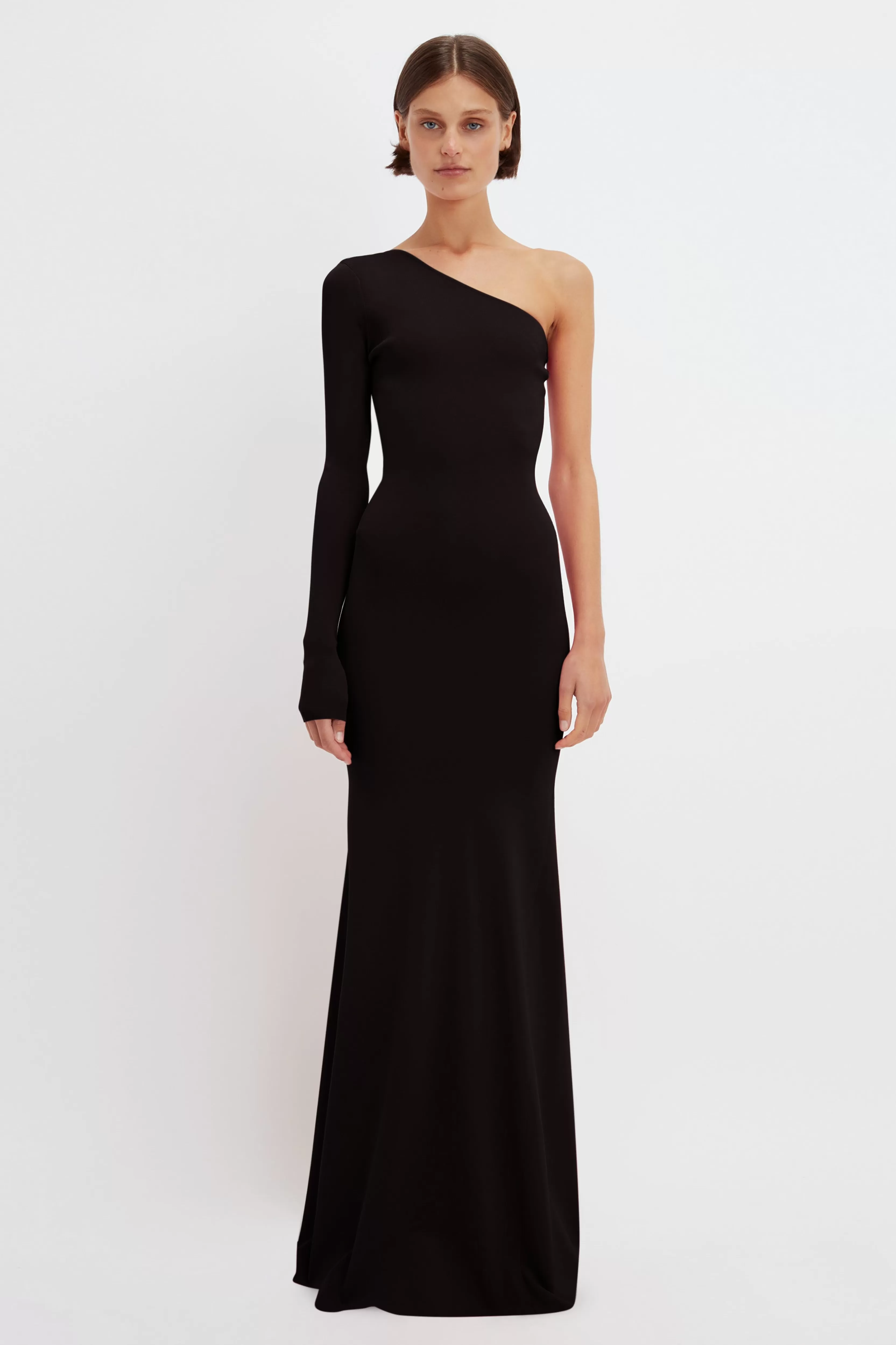 READY TO WEAR Victoria Beckham Gowns | One Shoulder Knitted Gown In Black