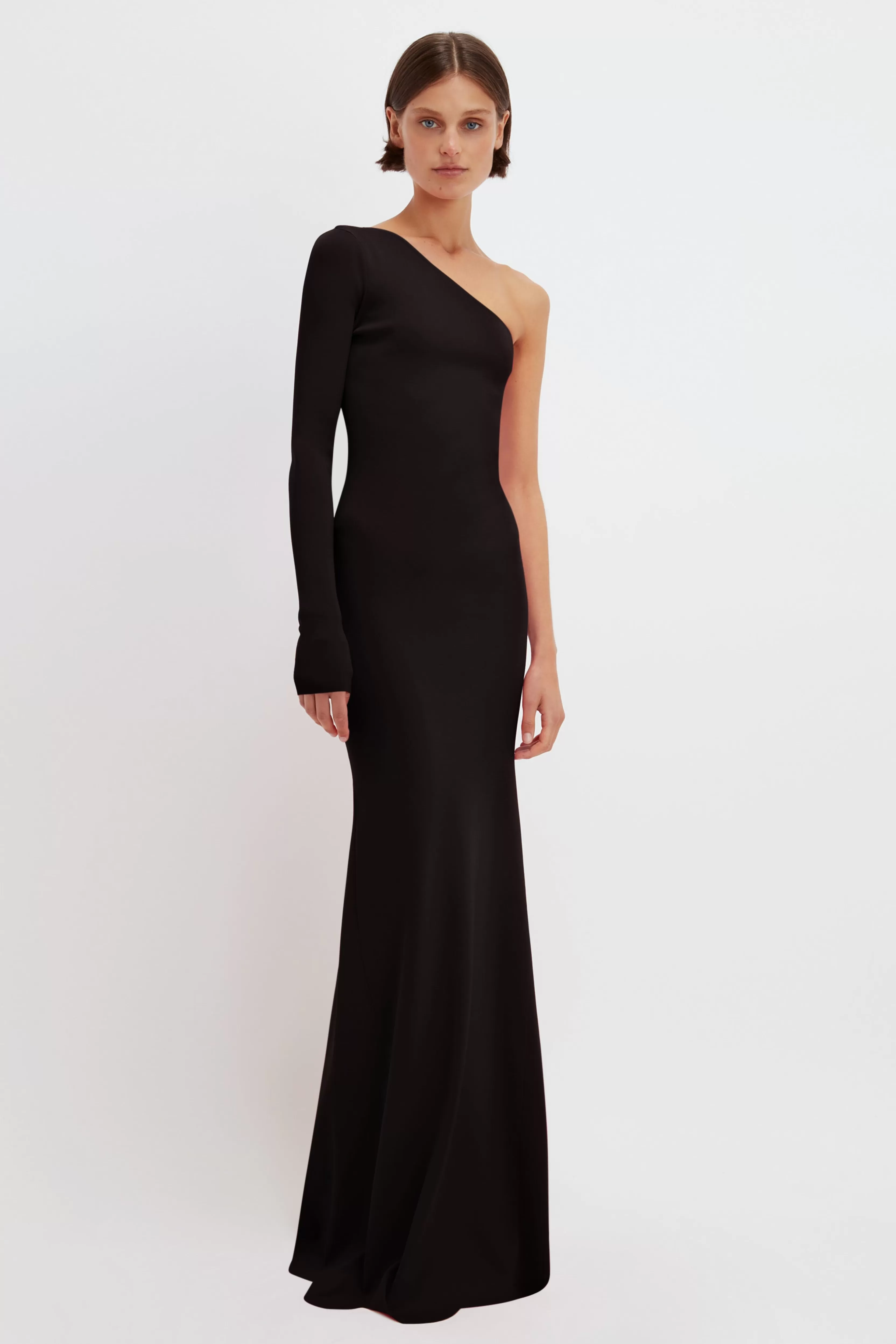 READY TO WEAR Victoria Beckham Gowns | One Shoulder Knitted Gown In Black