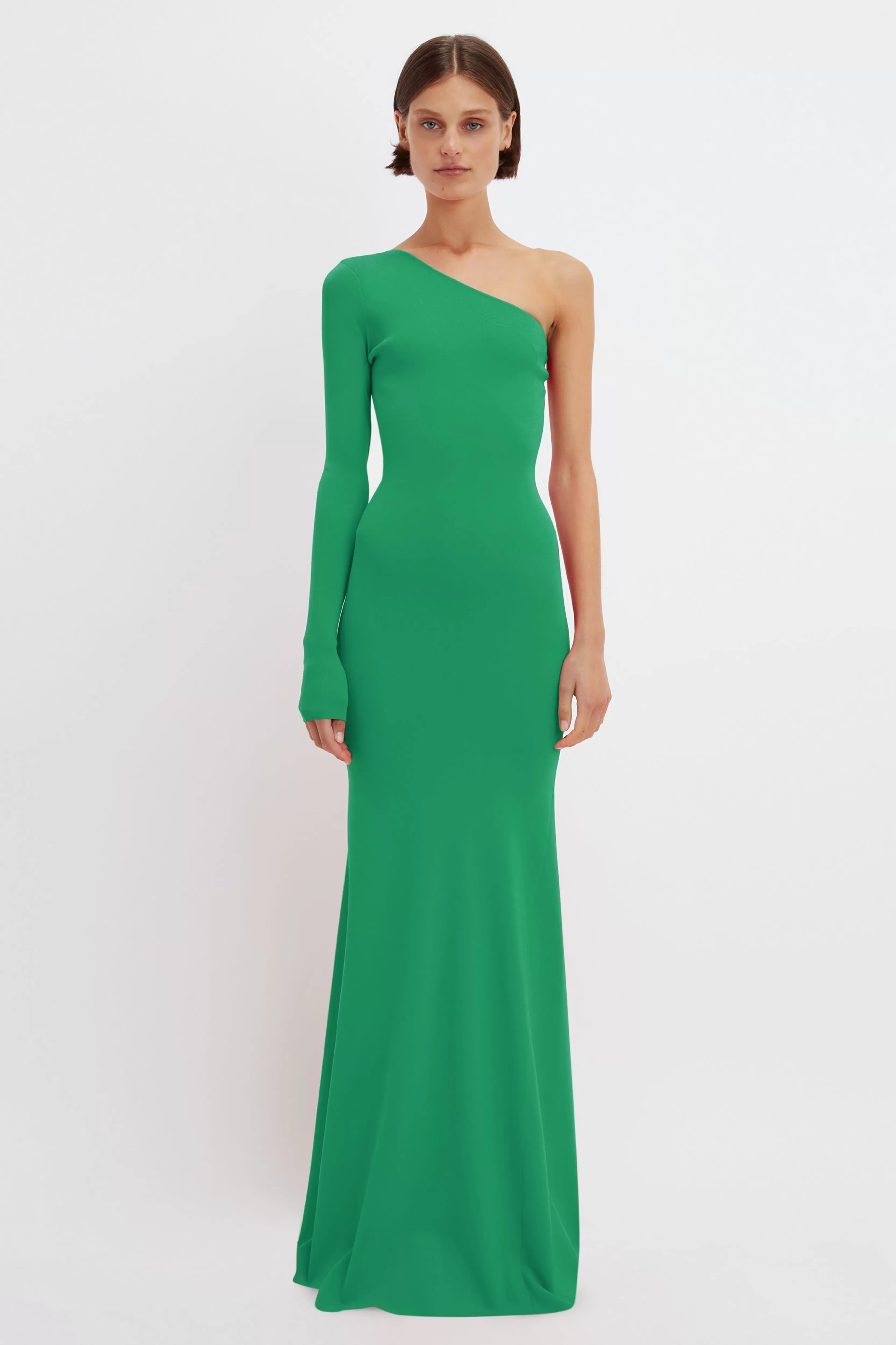 READY TO WEAR Victoria Beckham Gowns | One Shoulder Knitted Gown In Green