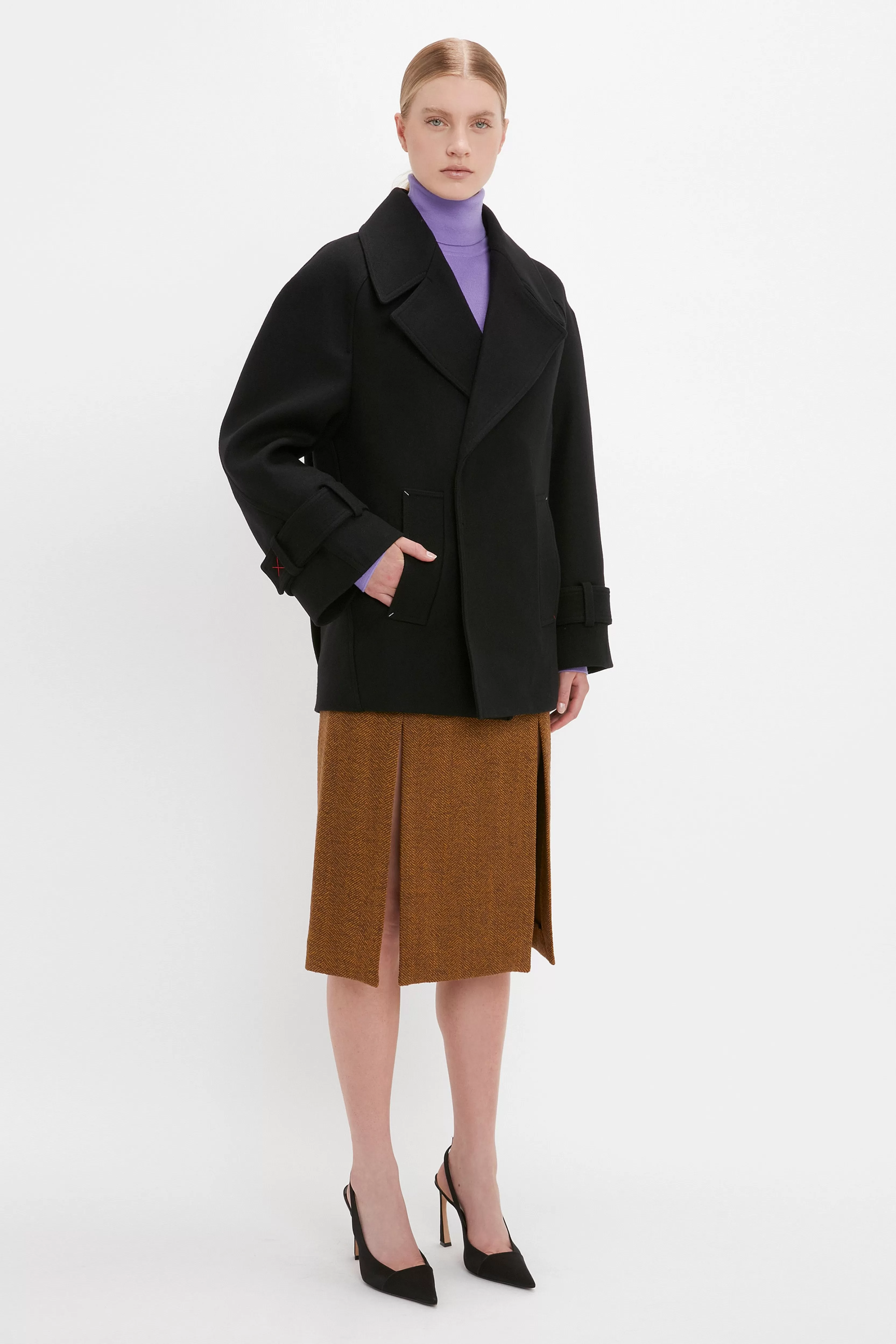 READY TO WEAR Victoria Beckham Jackets & Coats | Oversized Pea Coat in Black