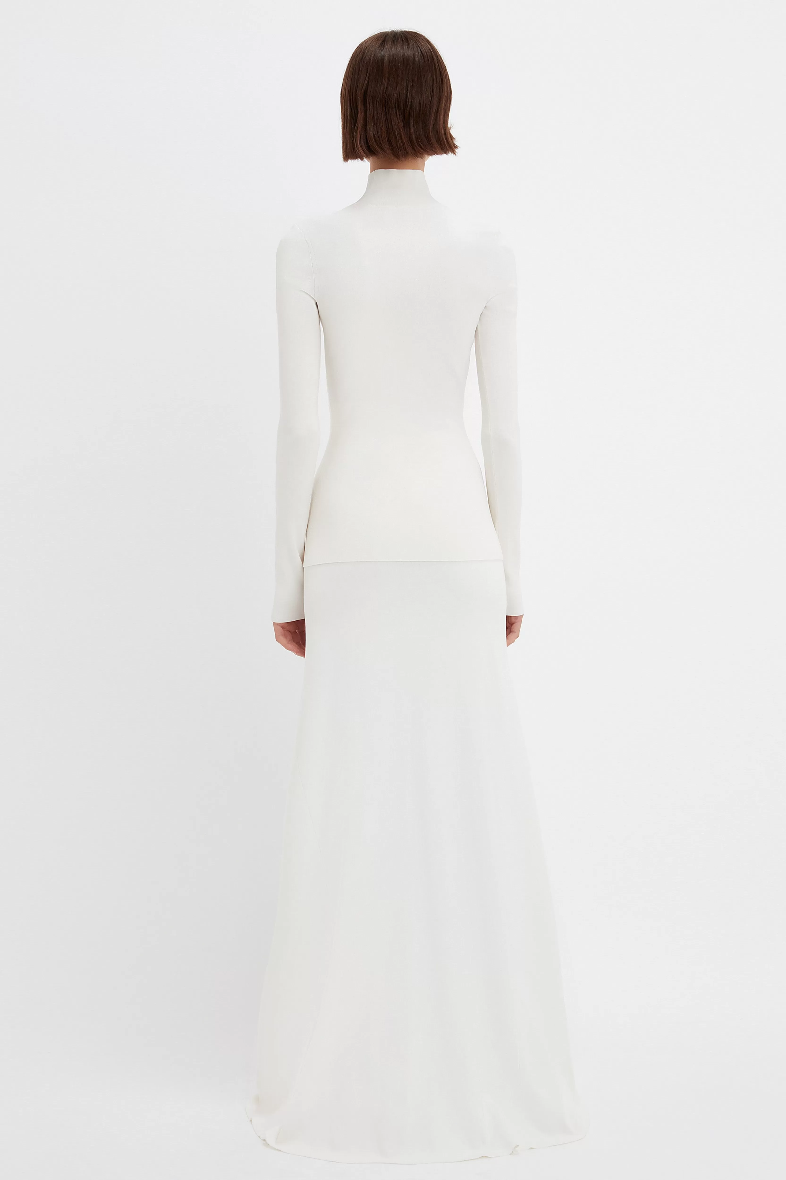 READY TO WEAR Victoria Beckham The Victoria Edit | Shirts & Tops | Knitwear | Gowns | Polo Neck Knitted Top In White