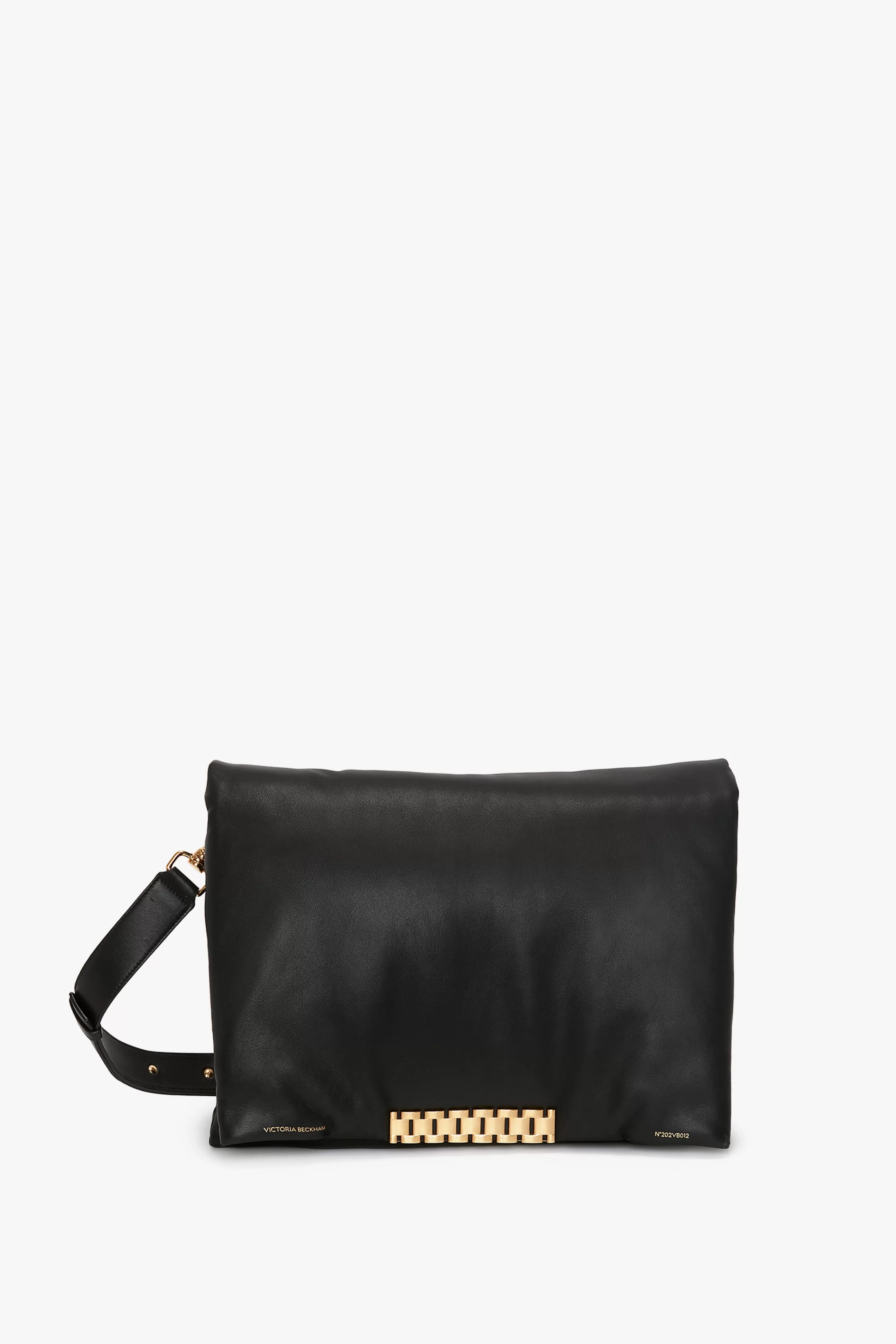 BAGS | READY TO WEAR | ACCESSORIES Victoria Beckham The Chain Pouch | Shoulder Bags | Pre Spring Summer 2024 | Bags | Puffy Jumbo Chain Pouch In Leather Black