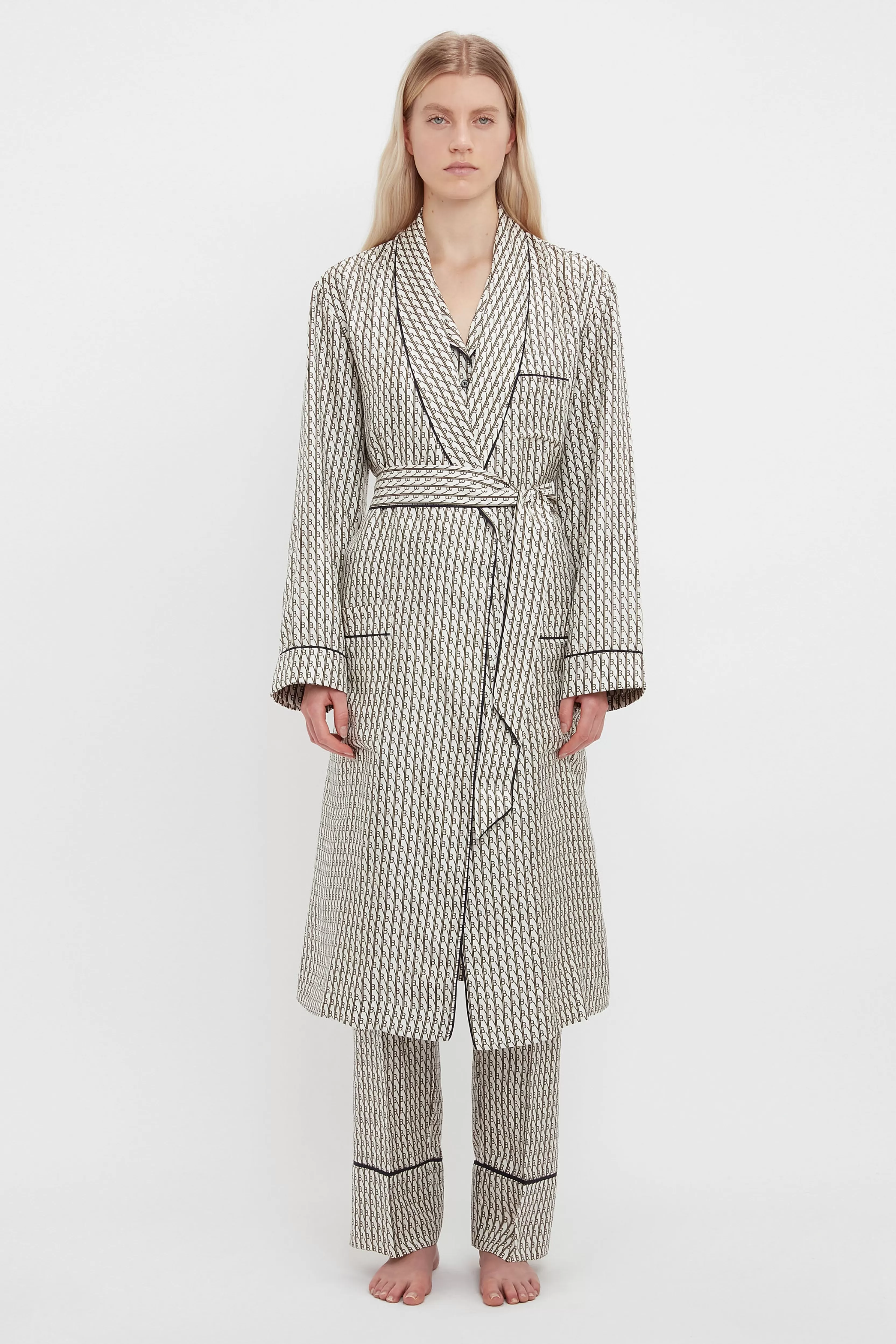 READY TO WEAR Victoria Beckham Sleepwear | Pyjama Robe In VB House Monogram Jacquard