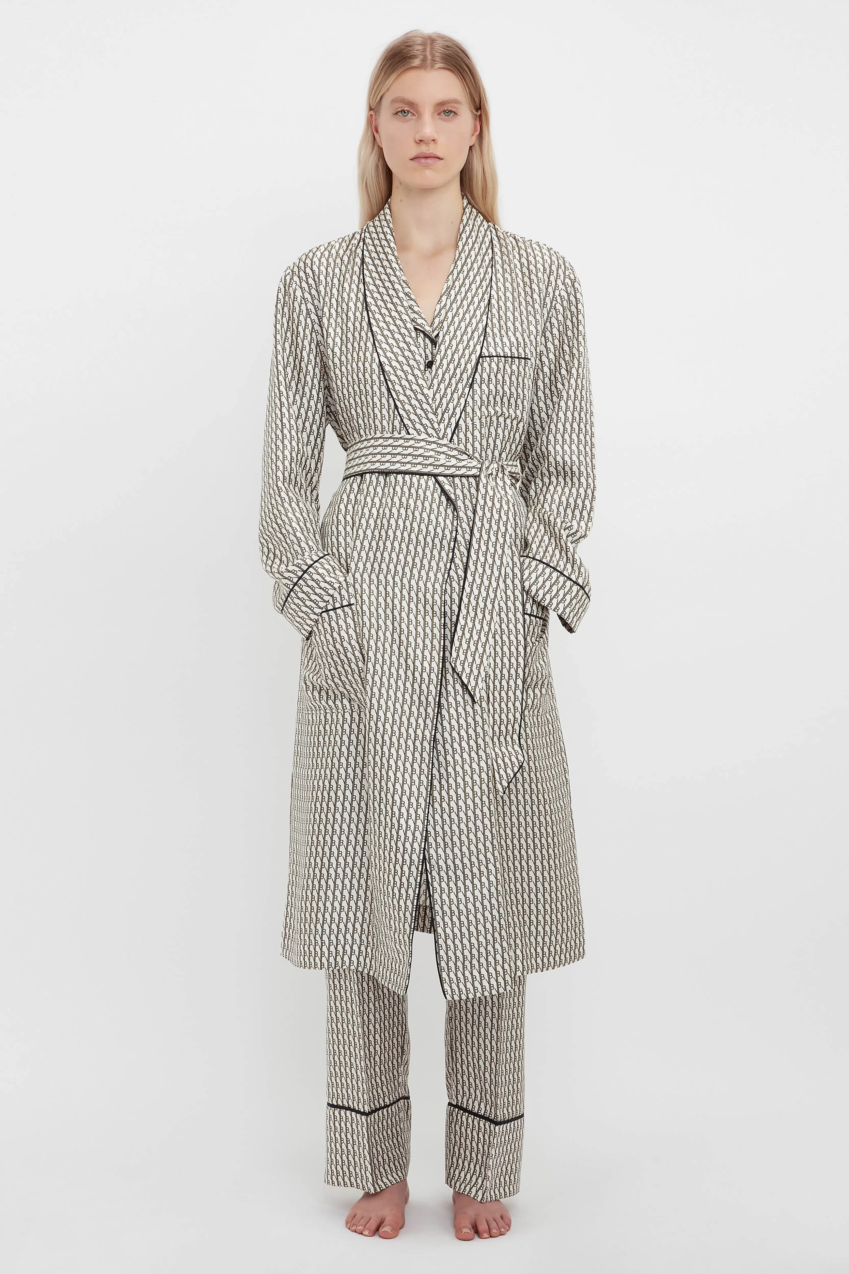 READY TO WEAR Victoria Beckham Sleepwear | Pyjama Robe In VB House Monogram Jacquard