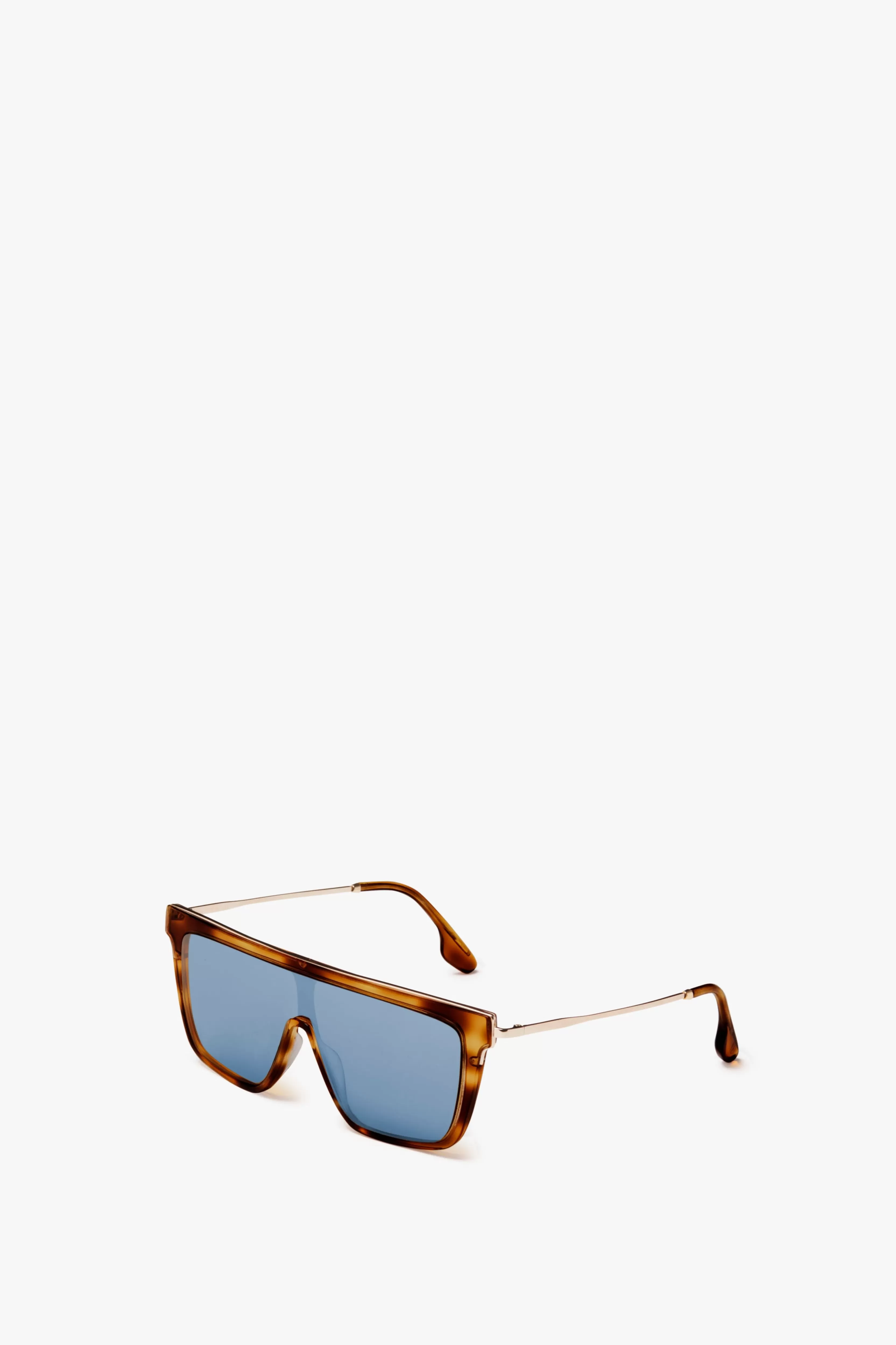 ACCESSORIES Victoria Beckham Eyewear | Rectangular Shield Sunglasses In Tortoise Brown