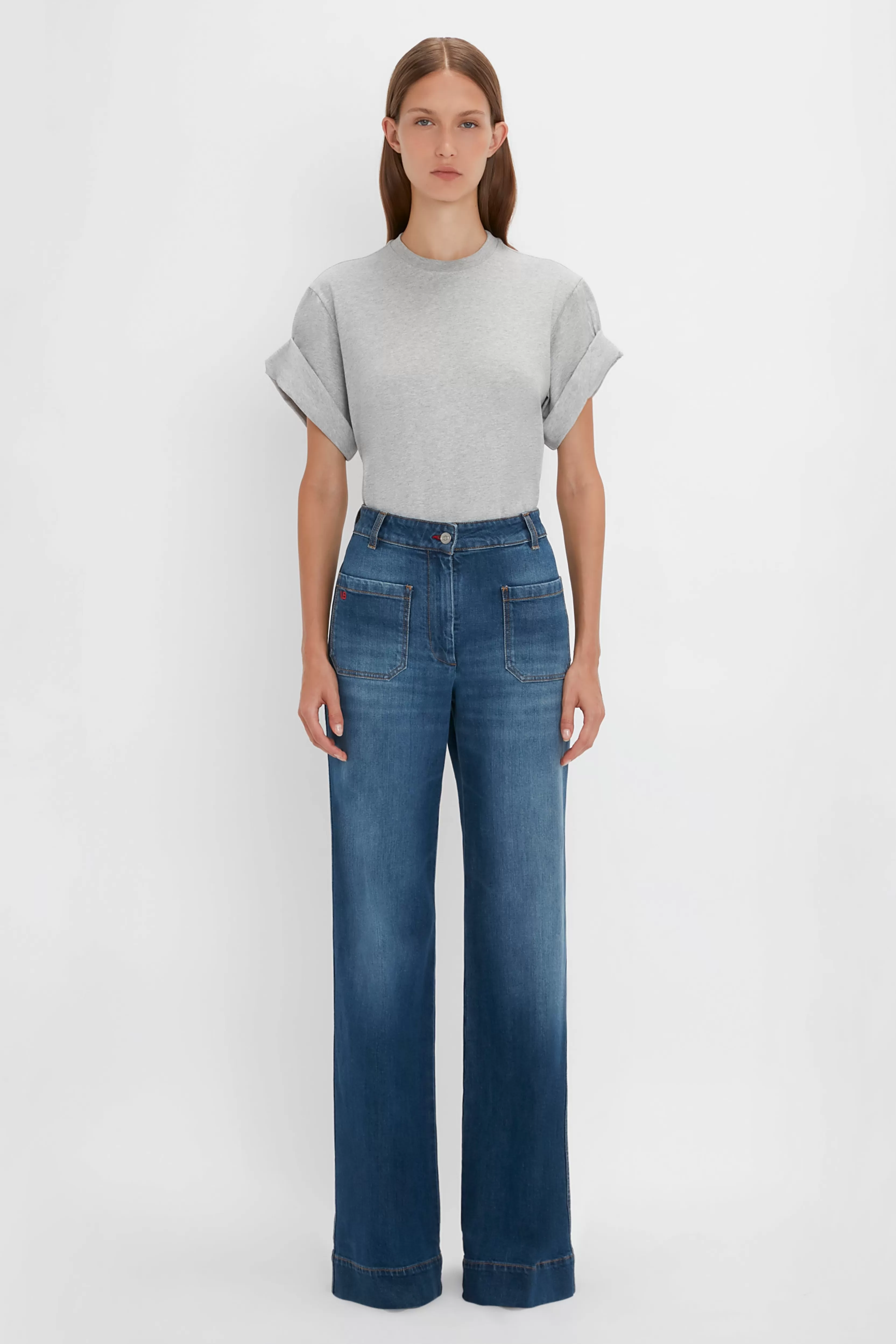 ACCESSORIES | READY TO WEAR Victoria Beckham Gifts | The Victoria Edit | The Iconics Capsule | T-Shirts & Sweatshirts | Relaxed Fit T-Shirt In Marl Grey