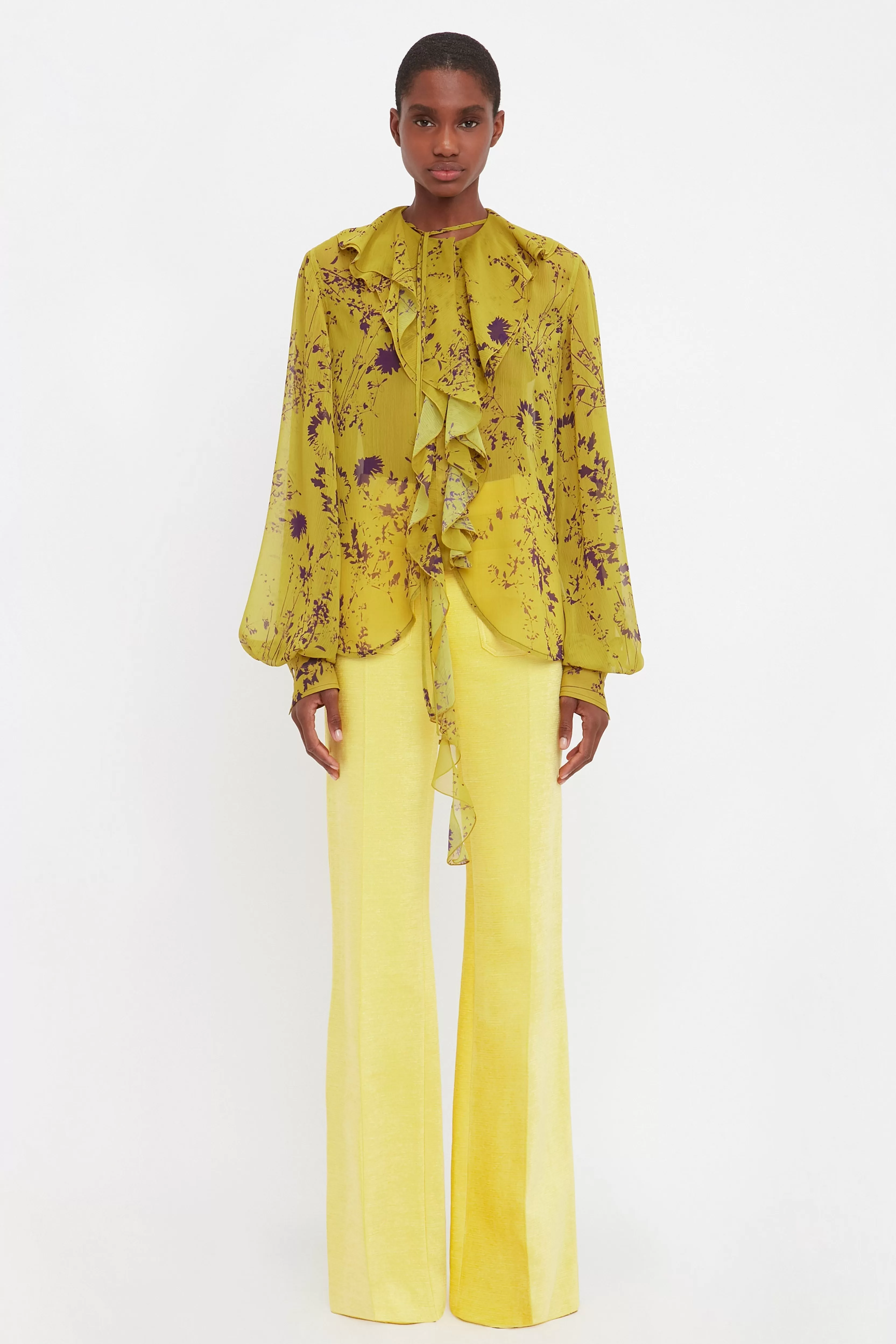 READY TO WEAR Victoria Beckham Sale | Romantic Blouse In Ochre Yellow