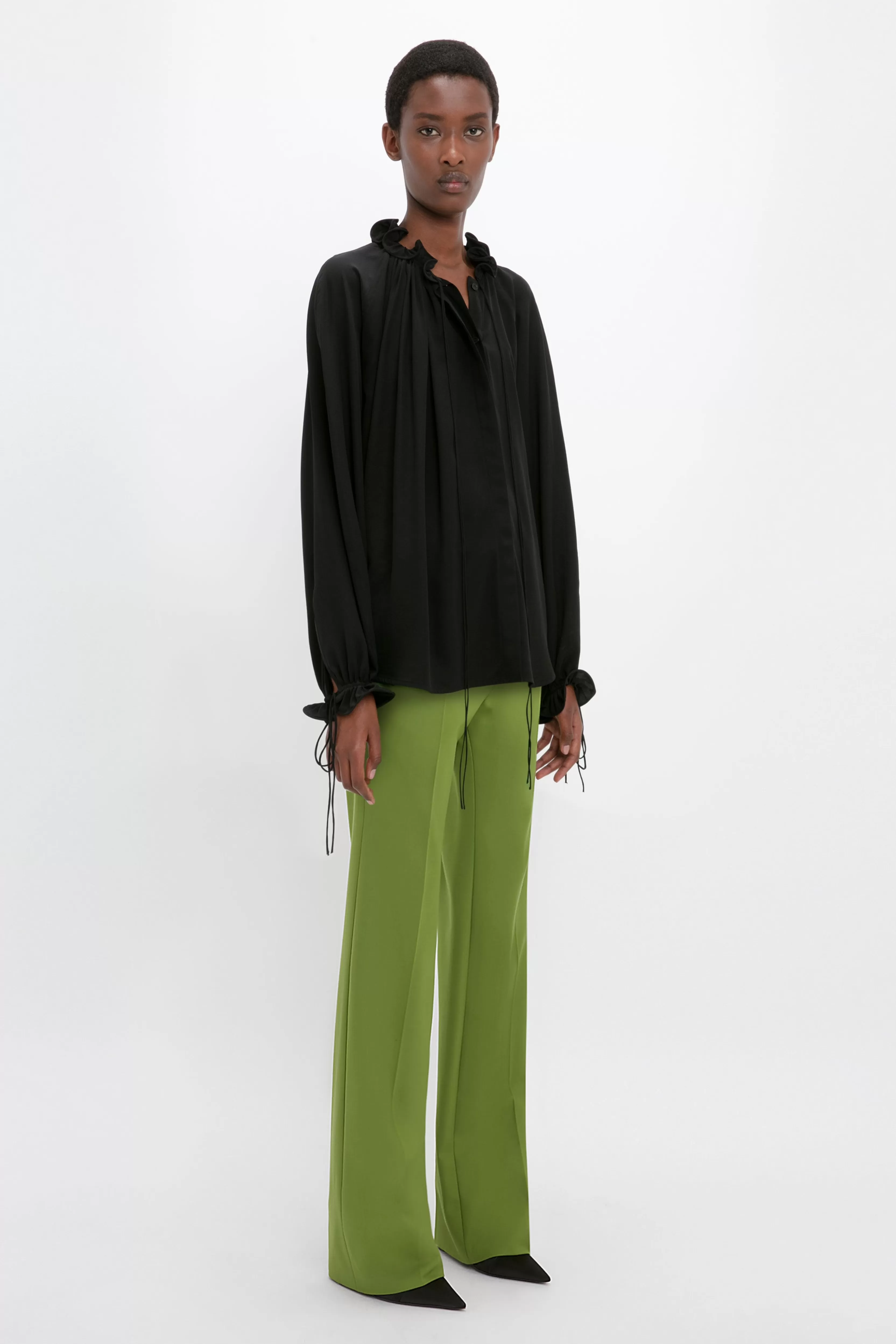 READY TO WEAR Victoria Beckham Sale | Ruched Detail Blouse In Black