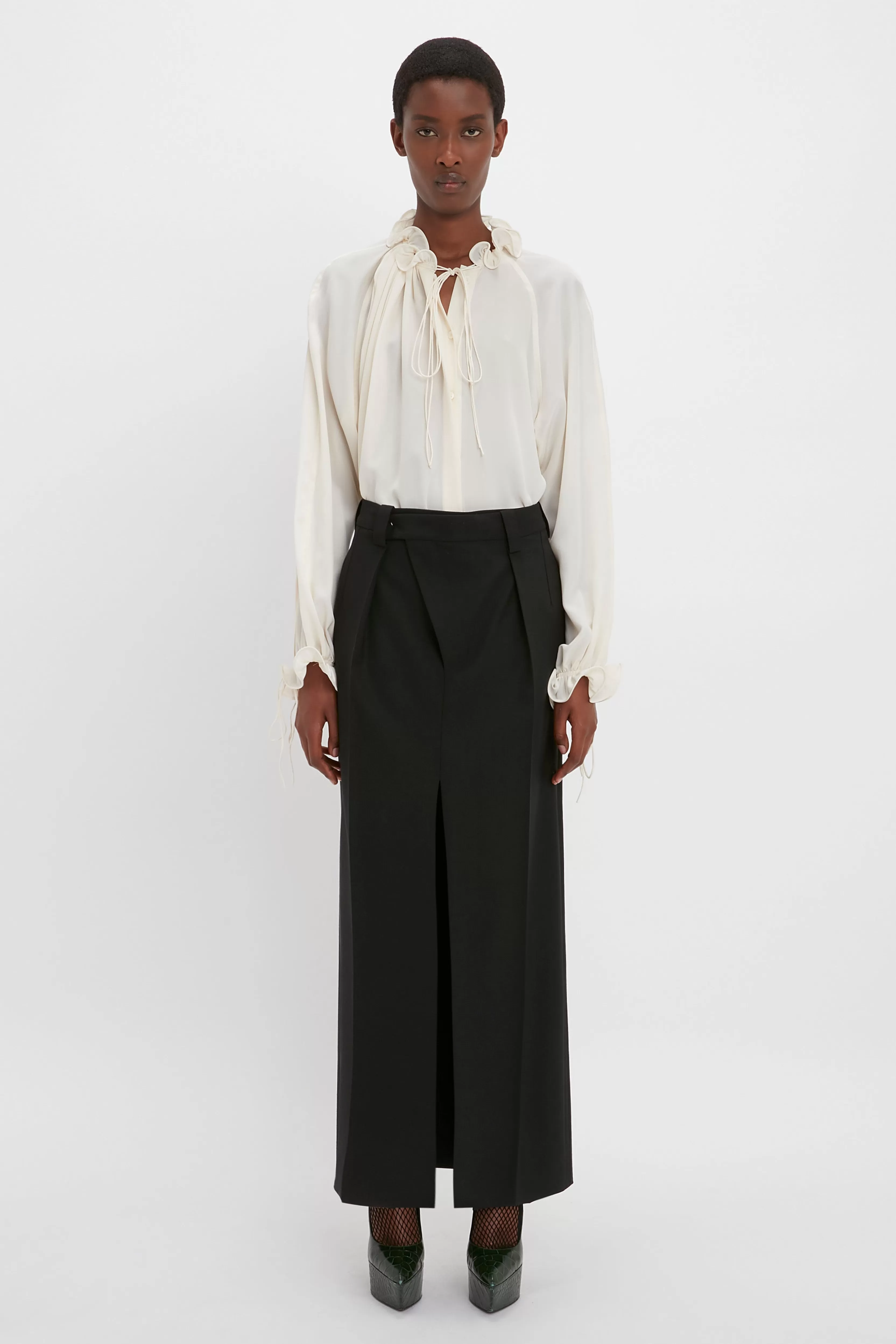 READY TO WEAR Victoria Beckham Sale | Ruched Detail Blouse In Vanilla Ivory