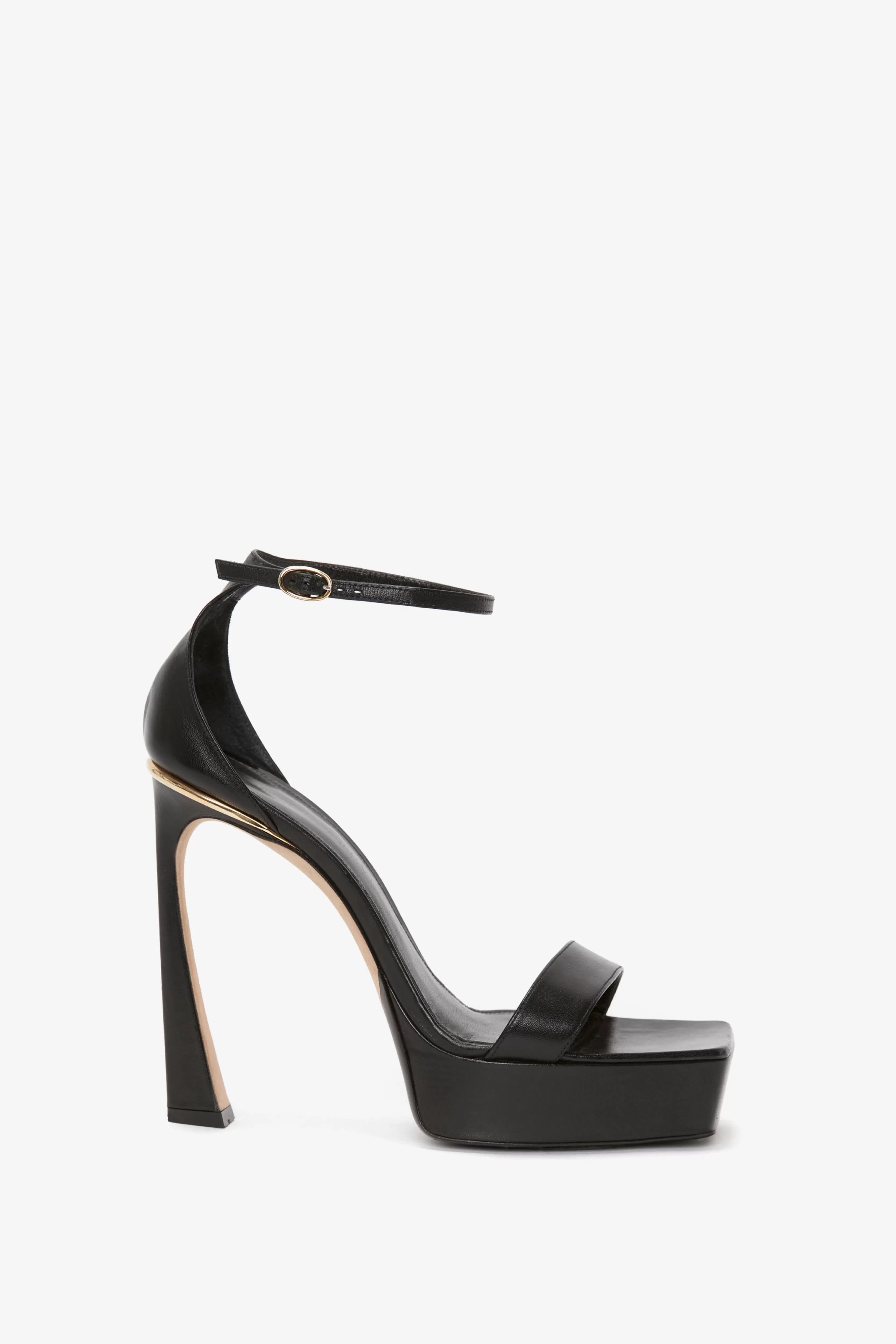 SHOES | ACCESSORIES | READY TO WEAR Victoria Beckham Heels | Shoes | The Victoria Edit | Sandals | Squared Toe Platform Sandal in Black