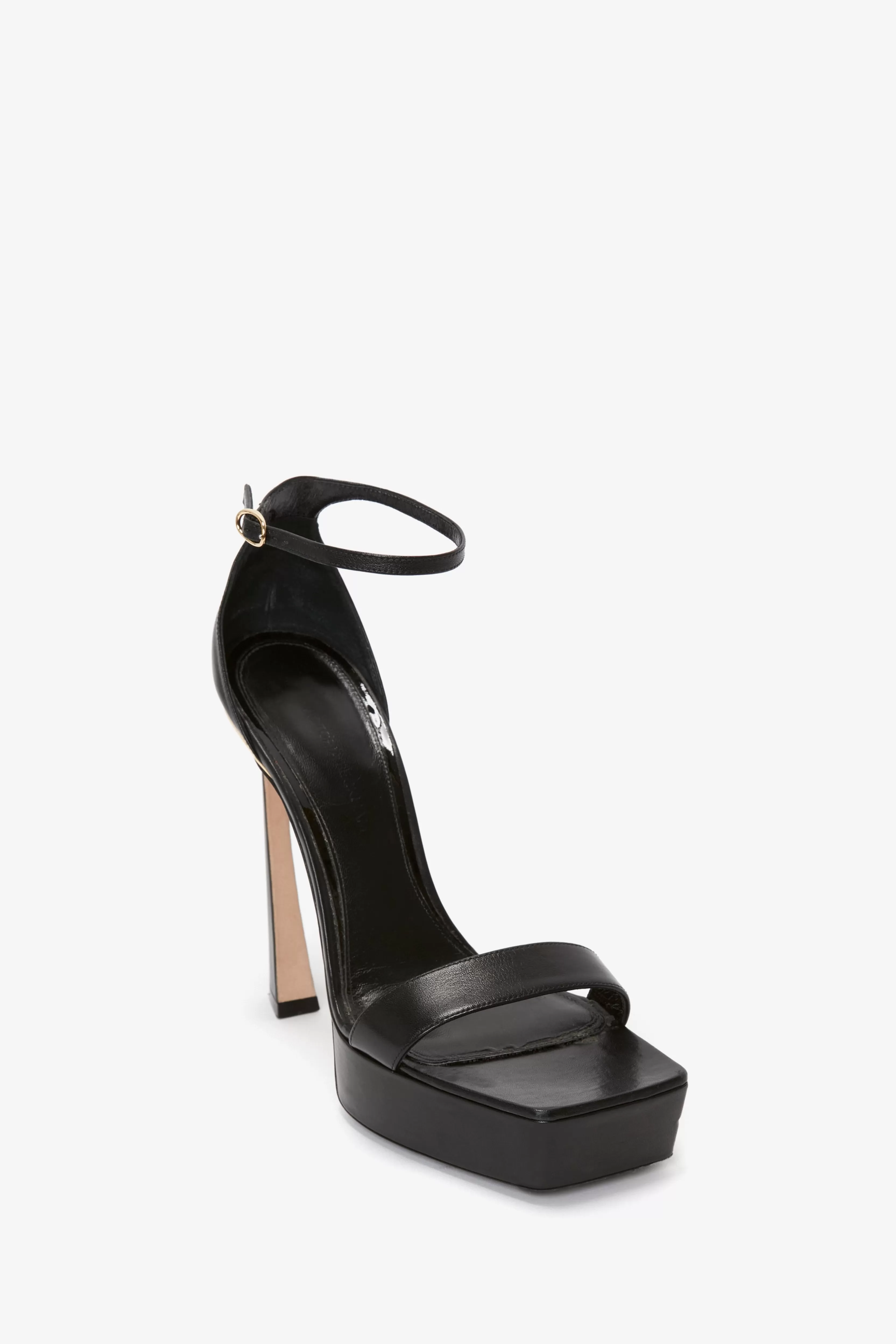 SHOES | ACCESSORIES | READY TO WEAR Victoria Beckham Heels | Shoes | The Victoria Edit | Sandals | Squared Toe Platform Sandal in Black