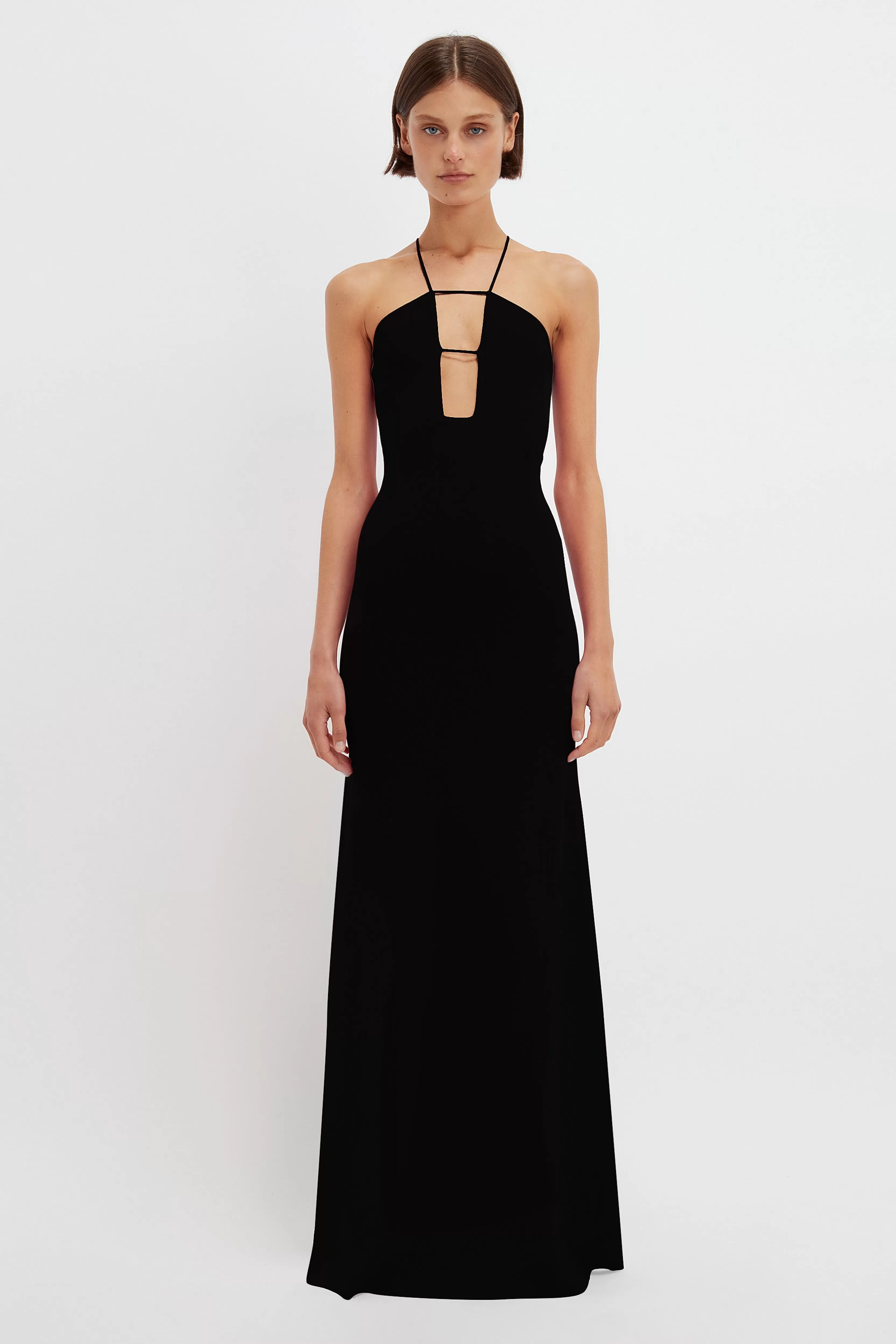 READY TO WEAR Victoria Beckham Gowns | Strap Detail Knitted Gown In Black