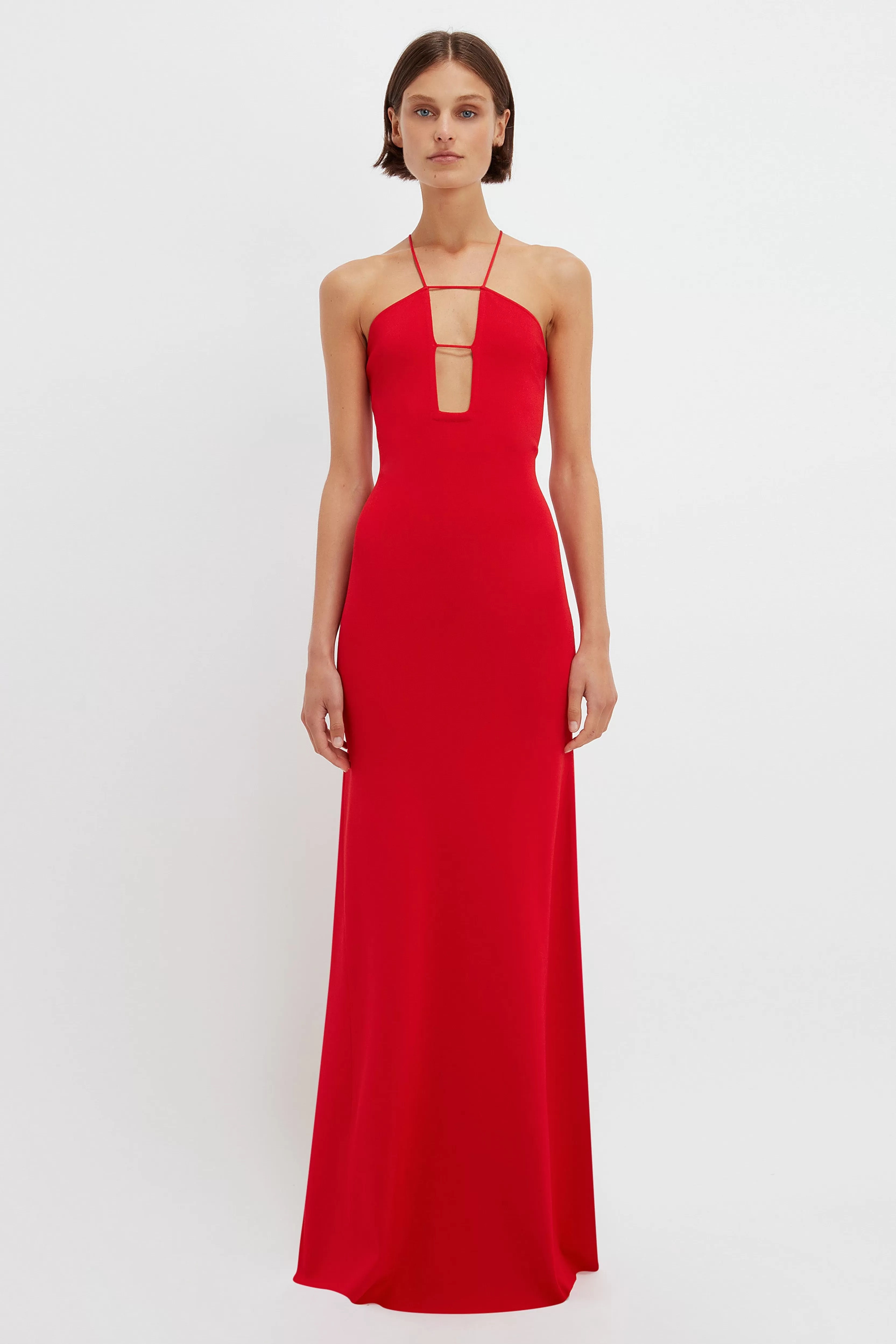 READY TO WEAR Victoria Beckham Gowns | Strap Detail Knitted Gown In Red