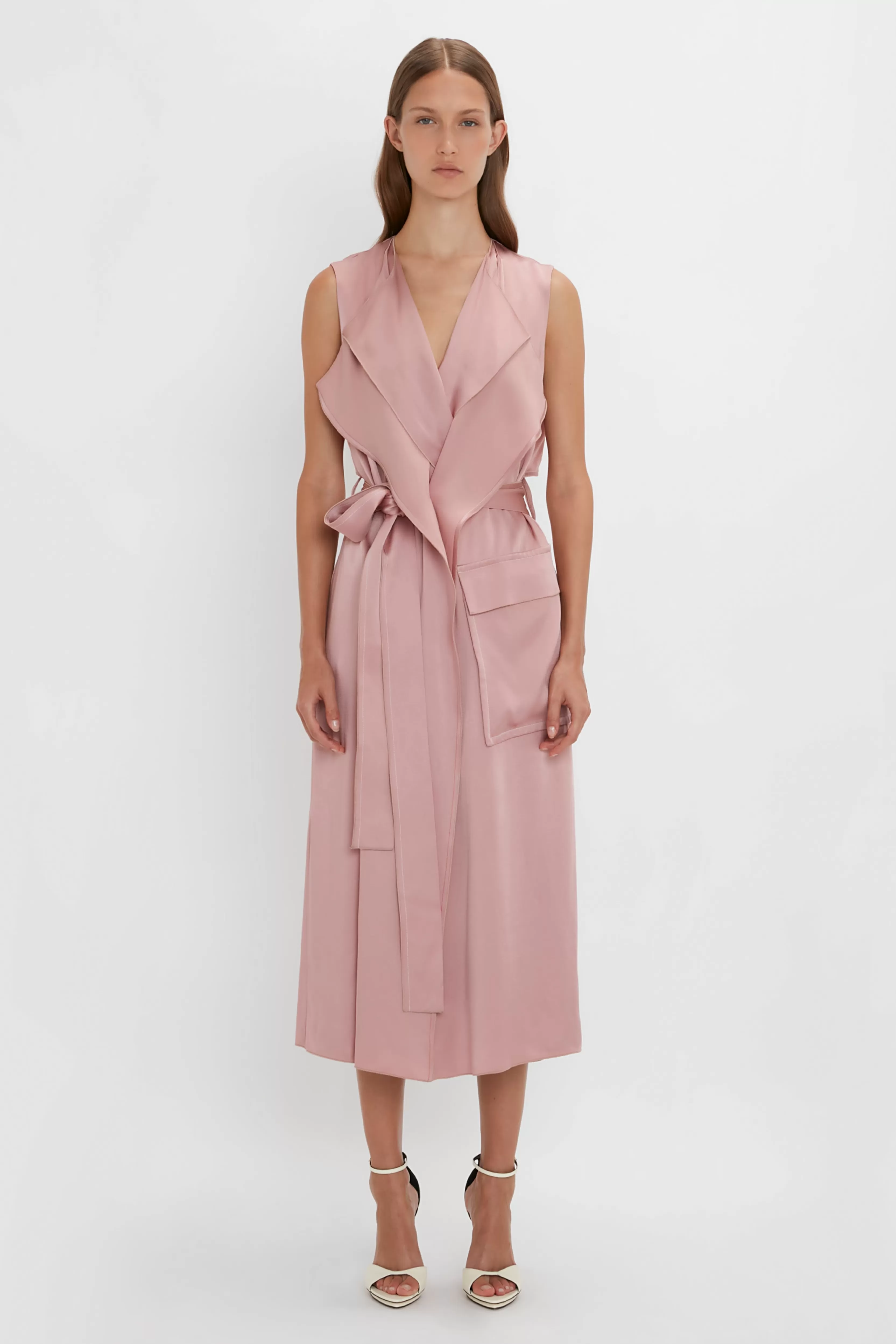 READY TO WEAR Victoria Beckham Occasionwear Edit | Pre Spring Summer 2024 | Dresses | Trench Dress In Peony Pink