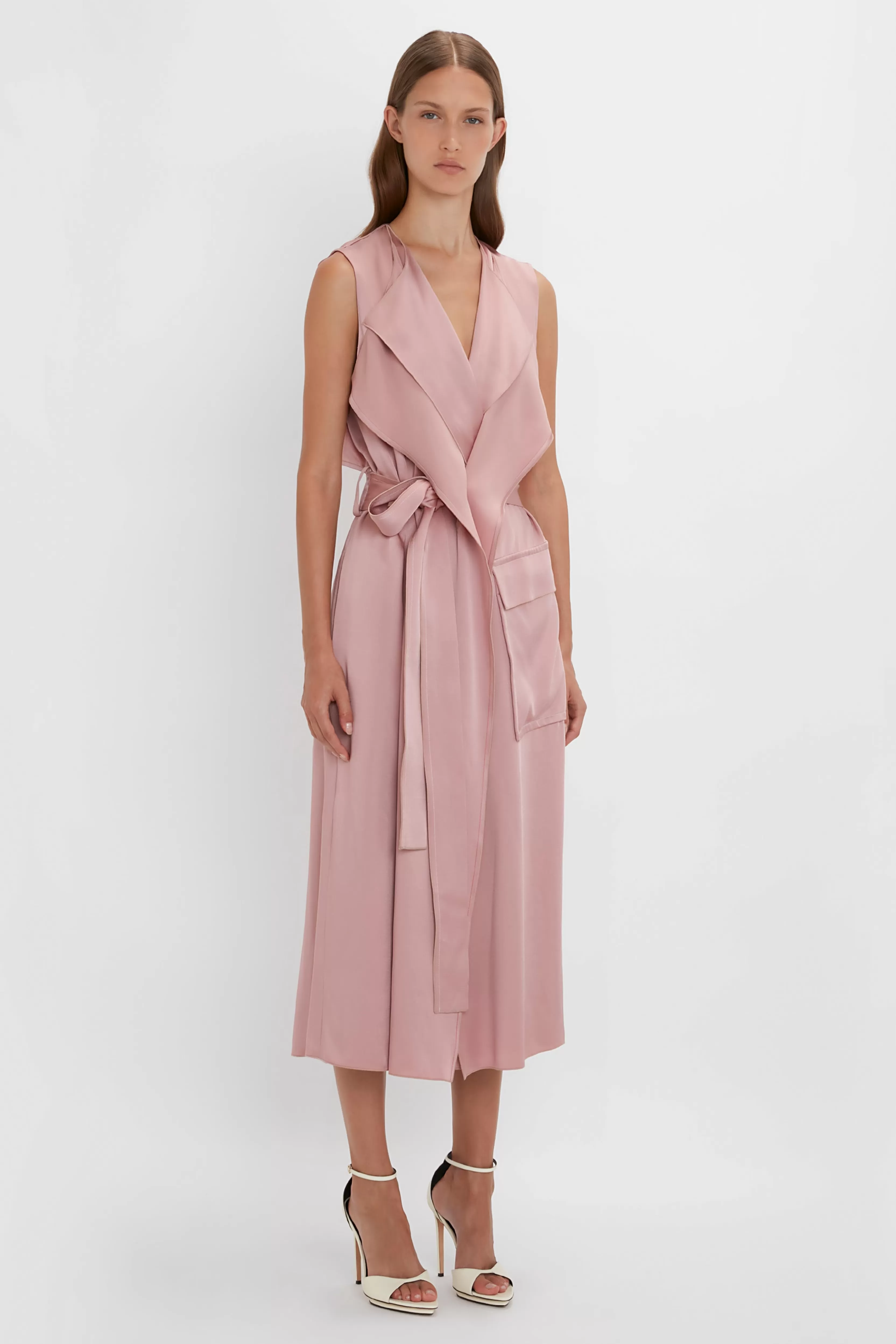 READY TO WEAR Victoria Beckham Occasionwear Edit | Pre Spring Summer 2024 | Dresses | Trench Dress In Peony Pink