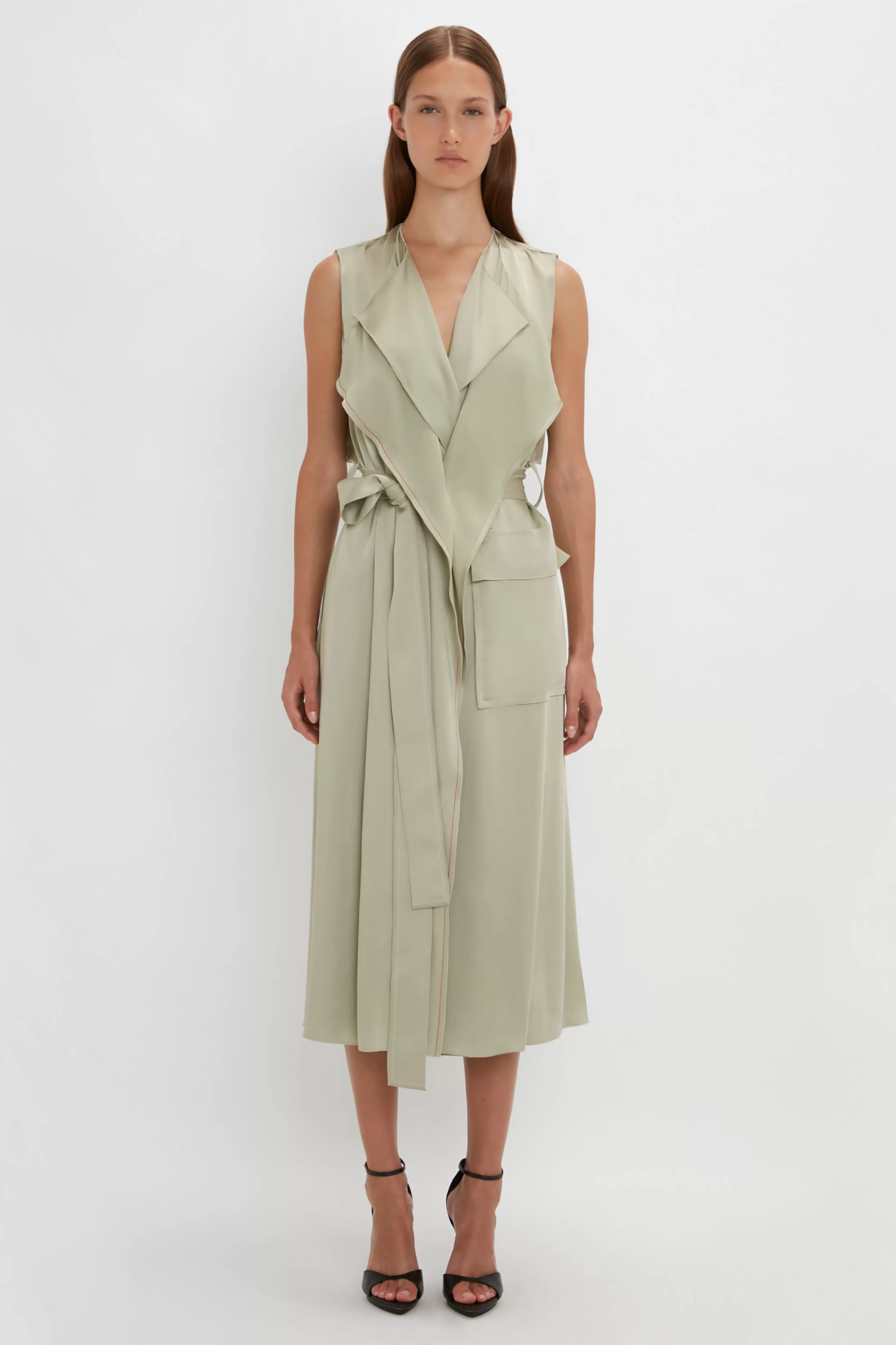 READY TO WEAR Victoria Beckham The Victoria Edit | Sale | Trench Dress In Sage Green