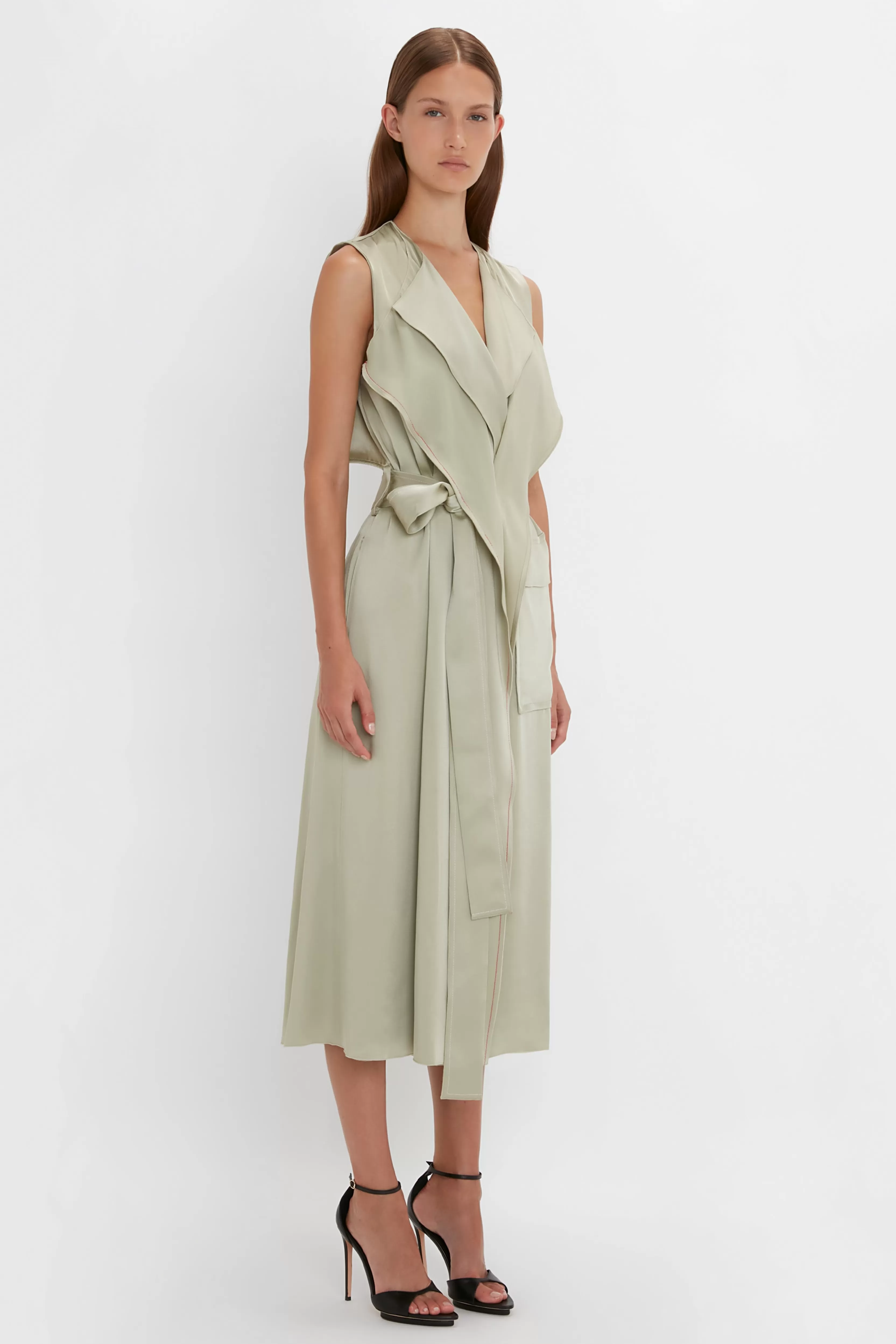 READY TO WEAR Victoria Beckham The Victoria Edit | Sale | Trench Dress In Sage Green