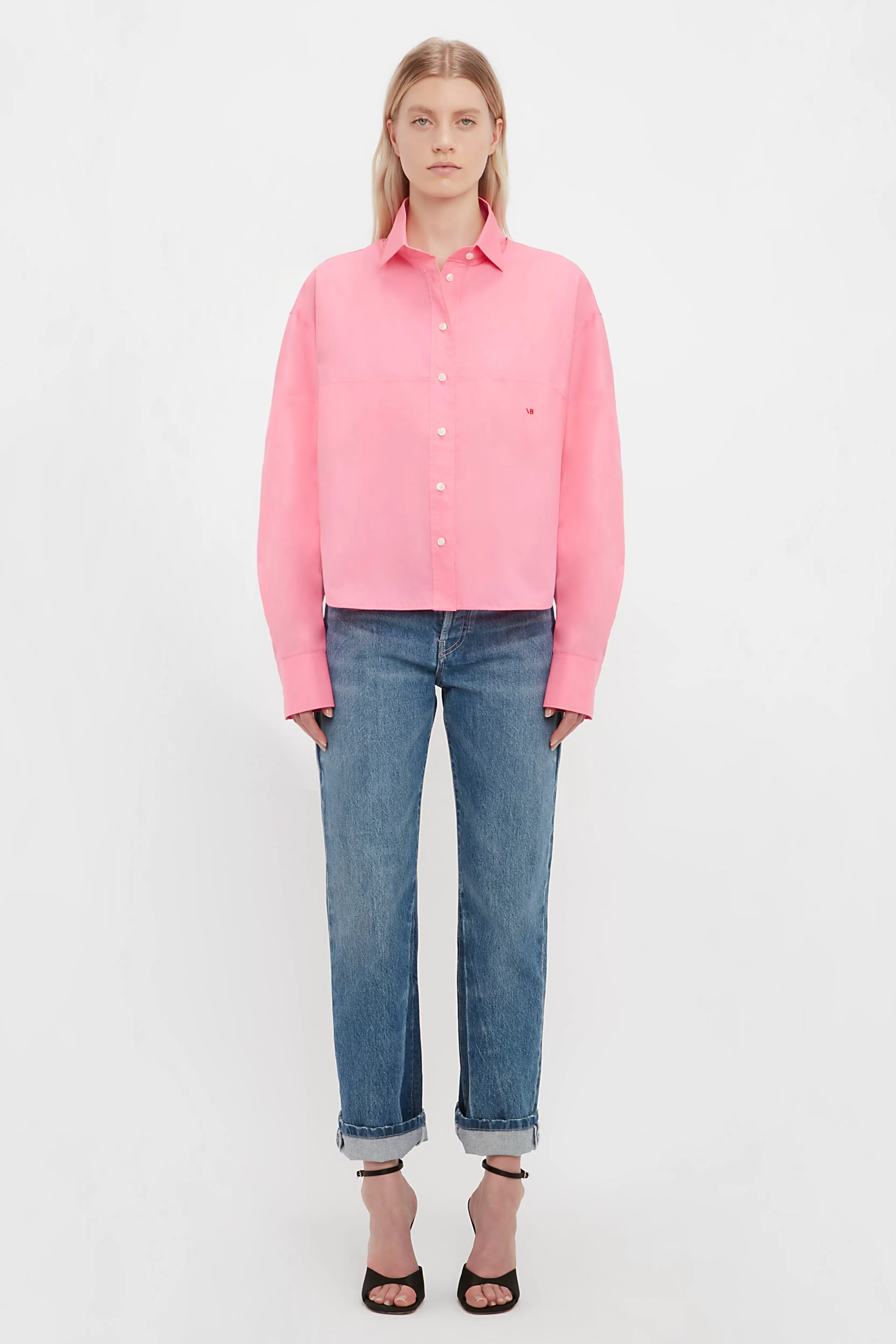 READY TO WEAR Victoria Beckham Sale | Tuck Detail Cropped Men's Shirt In Flamingo Pink