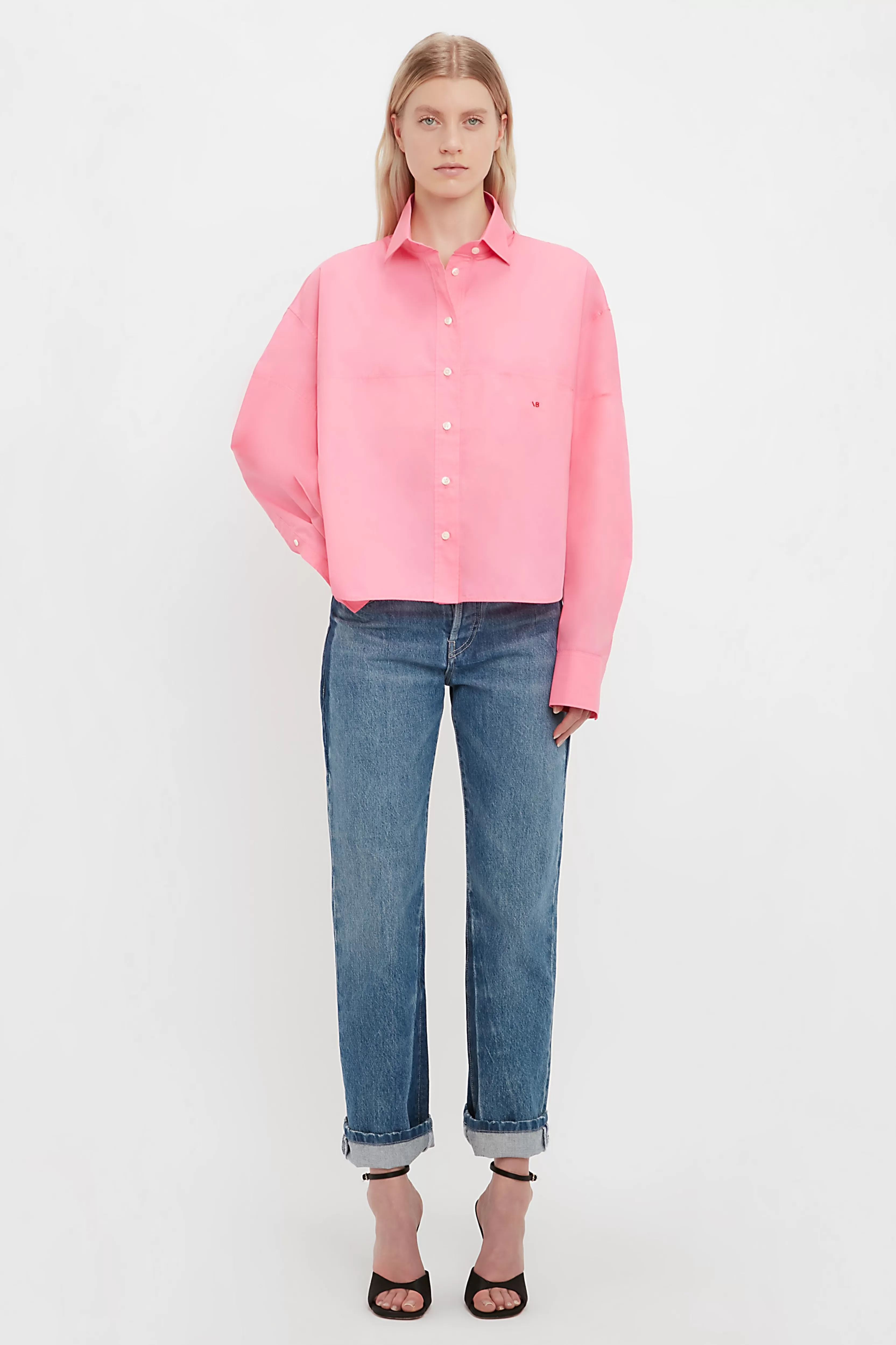 READY TO WEAR Victoria Beckham Sale | Tuck Detail Cropped Men's Shirt In Flamingo Pink